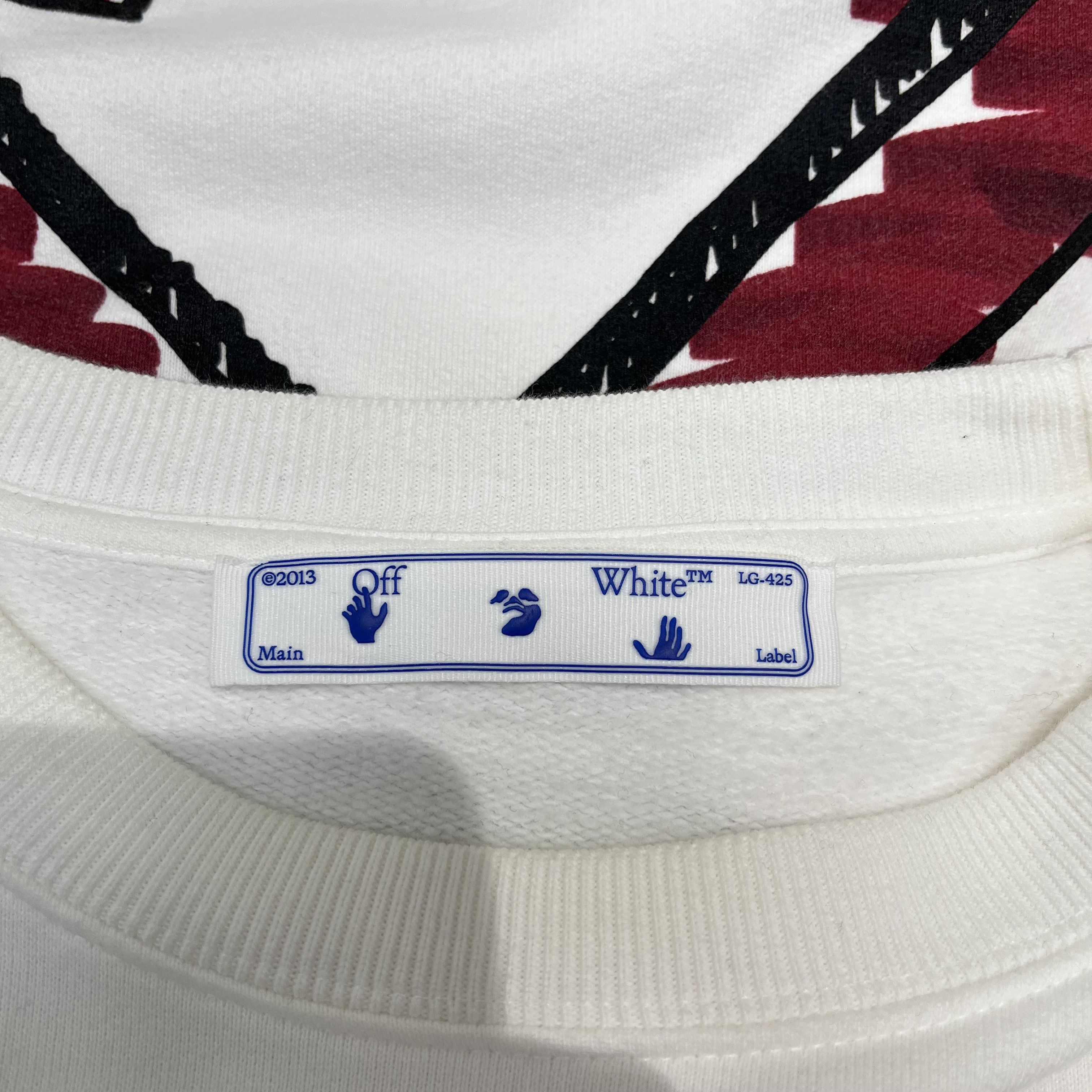 Off-White Off White Marker Arrow Crewneck White/Red Size US M / EU 48-50 / 2 - 3 Thumbnail