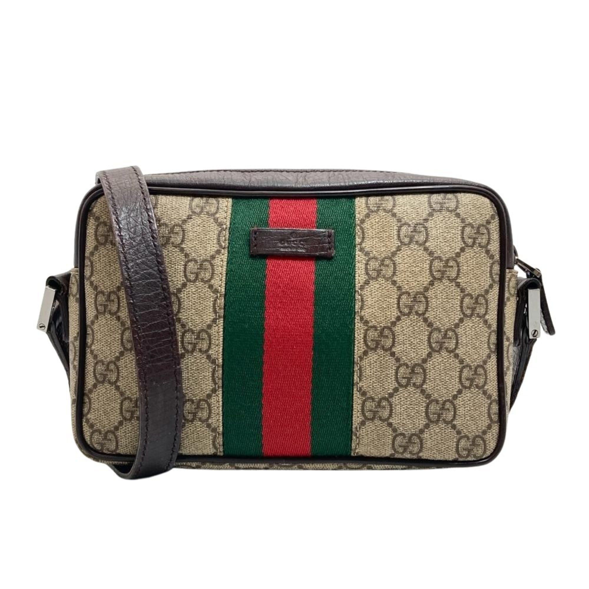 Gucci GG Supreme Canvas Shoulder Bag 162910 Beige, Women's
