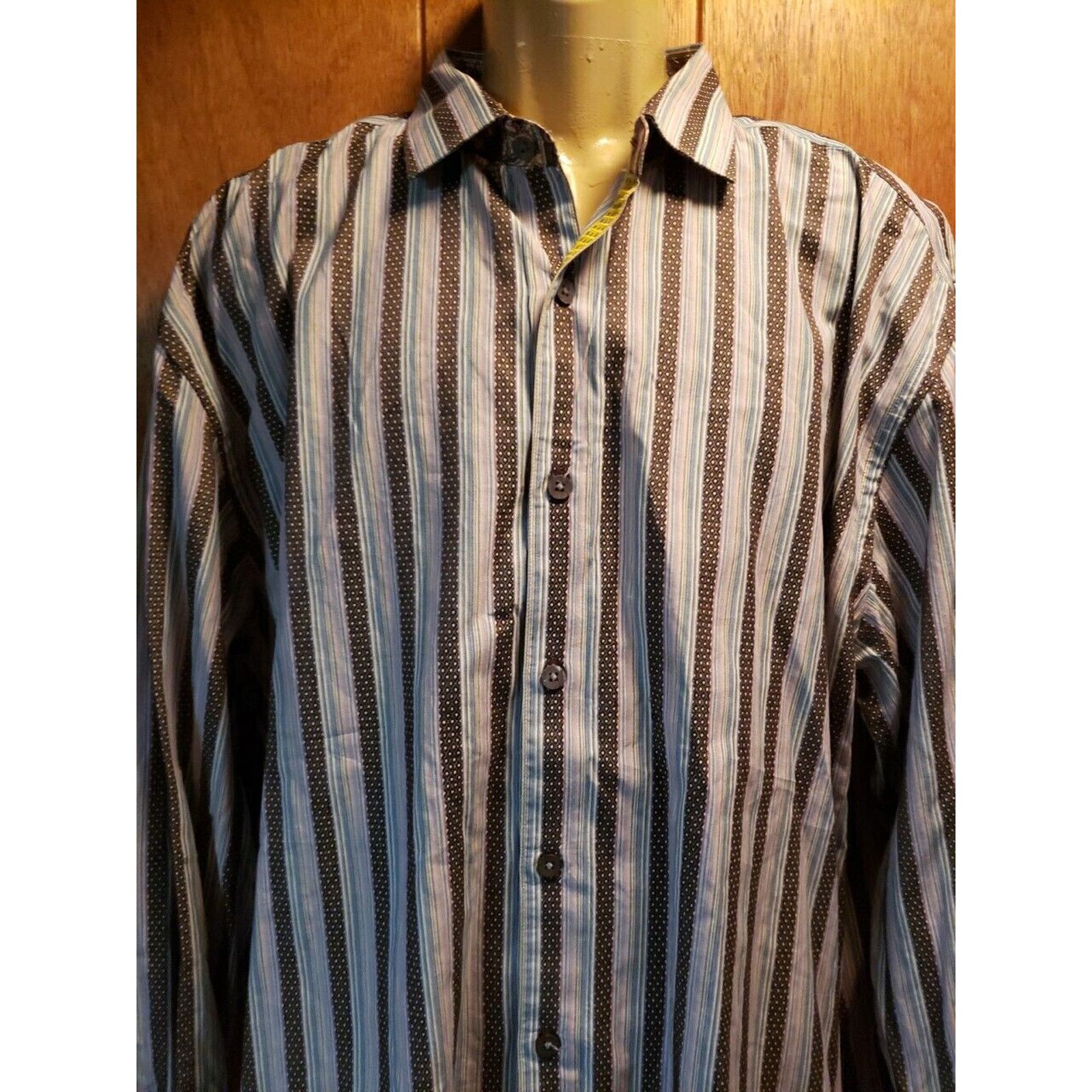 Robert Graham Robert Graham Men’s Shirt 3XL Stripe Dot Check Paisley Size US XXL / EU 58 / 5 - 3 Thumbnail