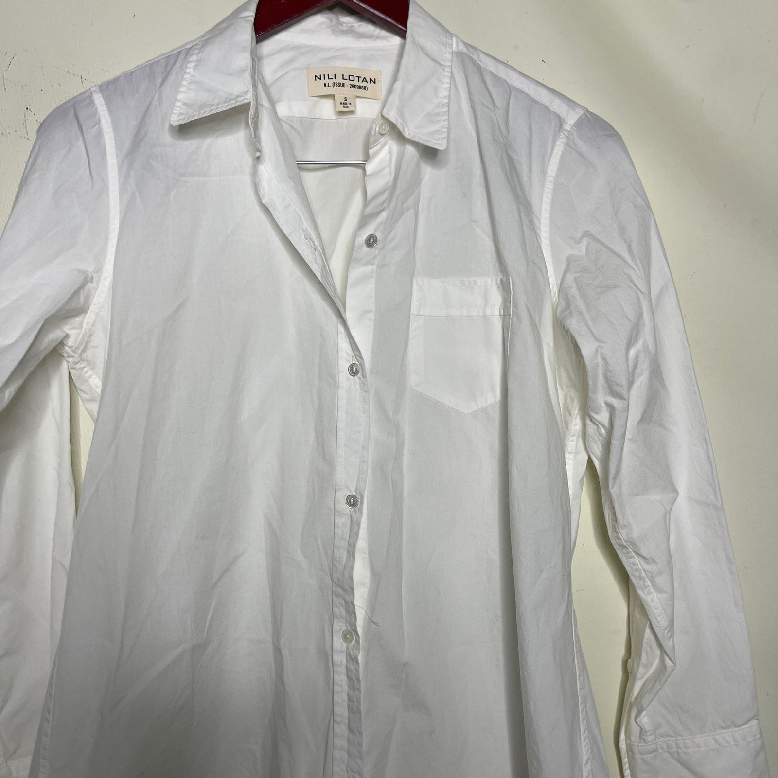 Nili Lotan Nili Lotan white button down cotton blouse sz S Size S / US 4 / IT 40 - 5 Thumbnail