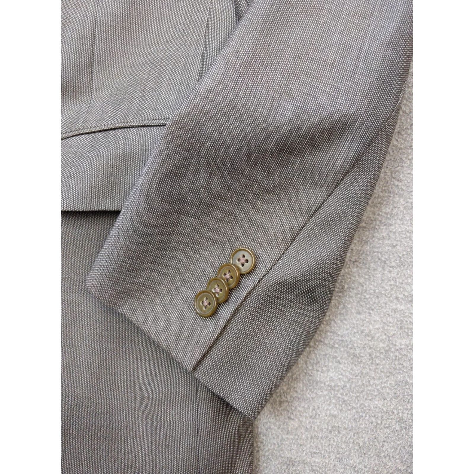 Hart Schaffner Marx Hart Schaffner Marx Blazer Mens 40R Gray Solid Sport Coat Jacket USA Dillard's Size 40R - 2 Thumbnail