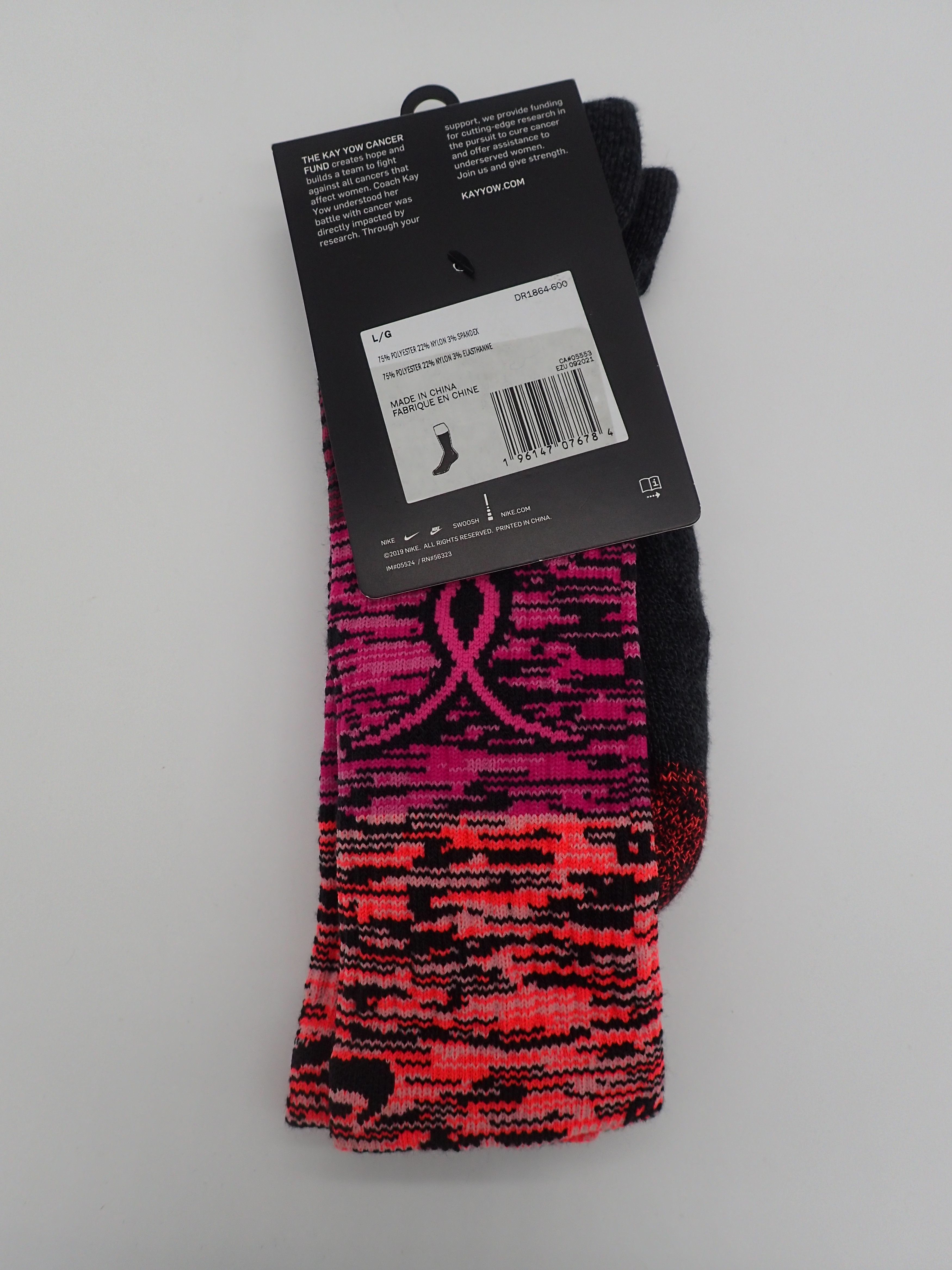 Nike 2 PACK Nike ELITE CREW KAY YOW Basketball Socks Size ONE SIZE - 2 Thumbnail