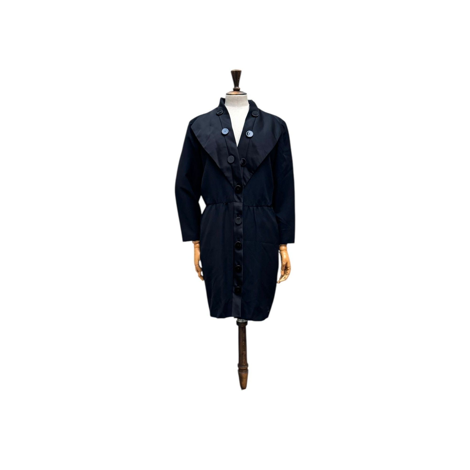 Yves Saint Laurent 1970s Vintage Black Wool Dress Size M / US 6-8 / IT 42-44 - 1 Thumbnail