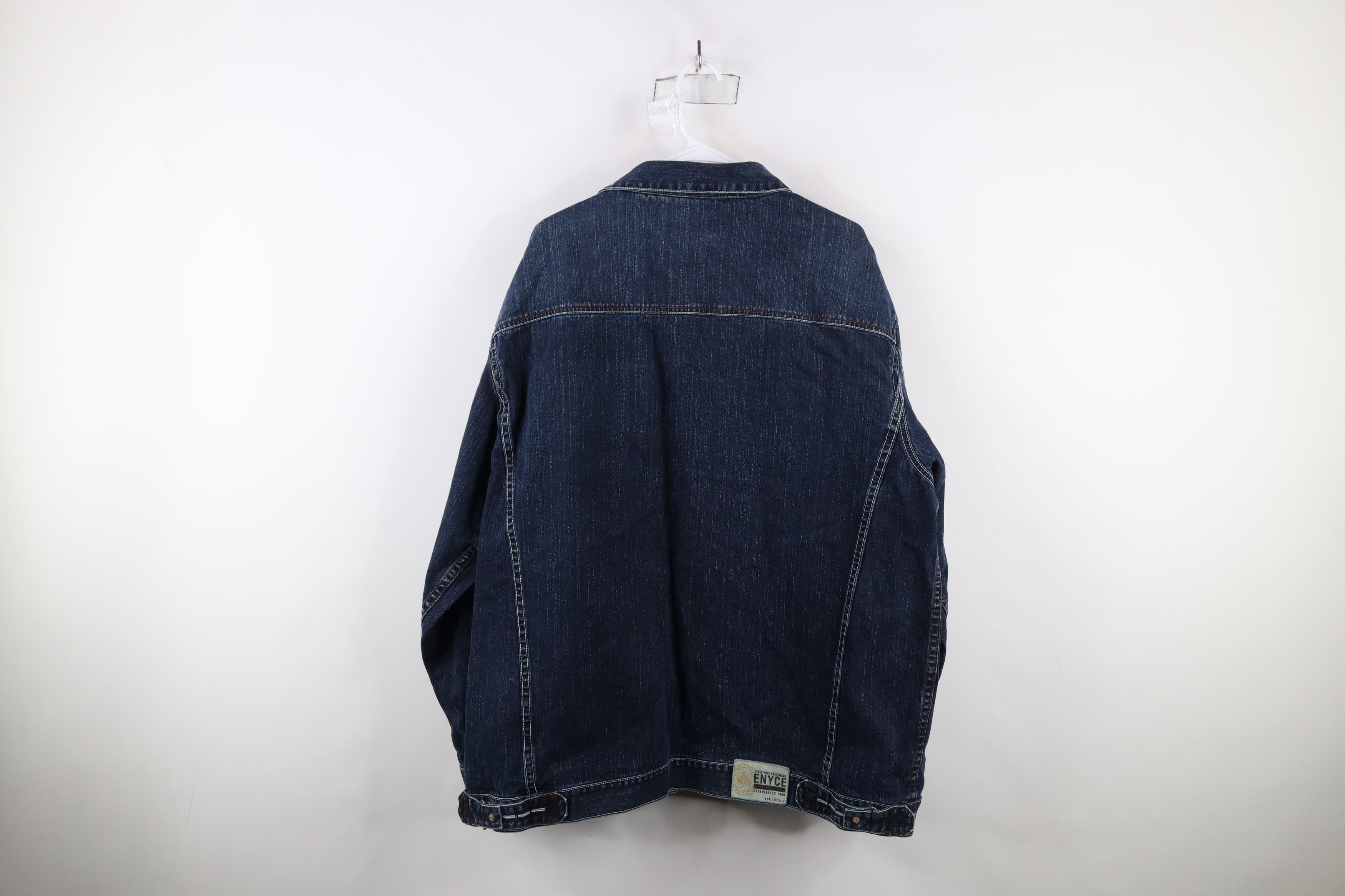 Vintage Vintage 90s Y2K Enyce Hip Hop Denim Jean Trucker Jacket Blue Size US XXL / EU 58 / 5 - 15 Thumbnail