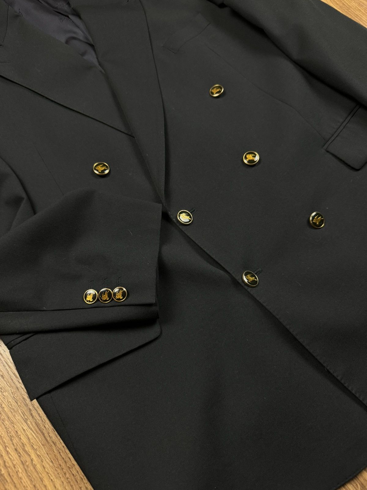 Burberry Vintage wool navy blazer Burberry original luxury item Size 54L - 2 Thumbnail