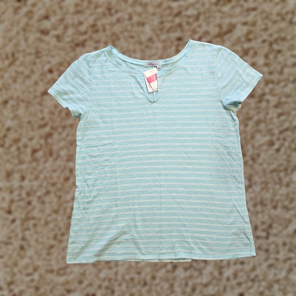 Vintage Fresh Produce Womens XS Size Medium Blue Striped Casual Shirt Size XXL / US 16-18 / IT 52-54 - 1 Thumbnail