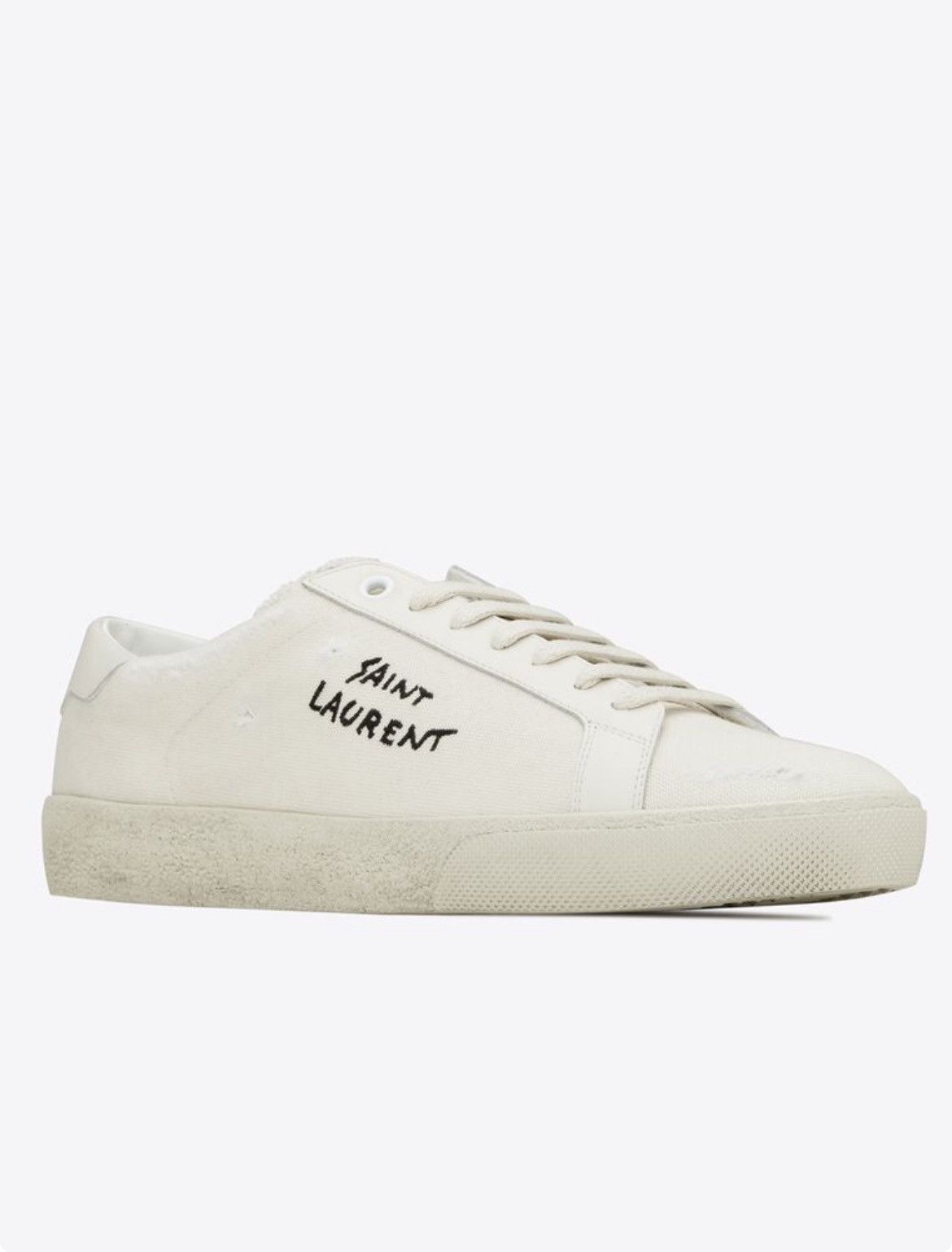 image of Saint Laurent Paris Court Classic Sl/06. Size 8 Shoes in White, Men's