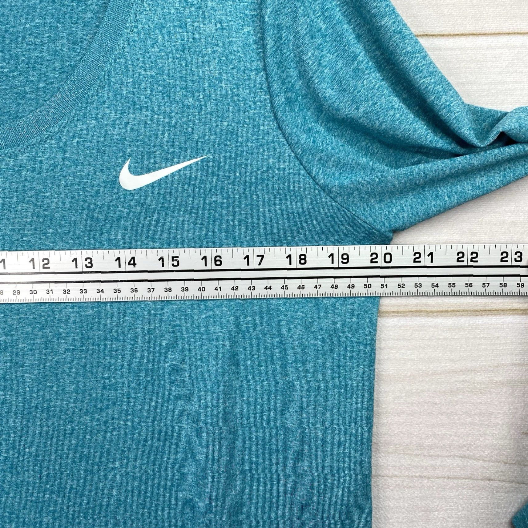 Nike Nike Dri-FIT Running Shirt L Blue Scoop Neck Long Sleeve Lightweight Stretch Size L / US 10 / IT 46 - 3 Thumbnail