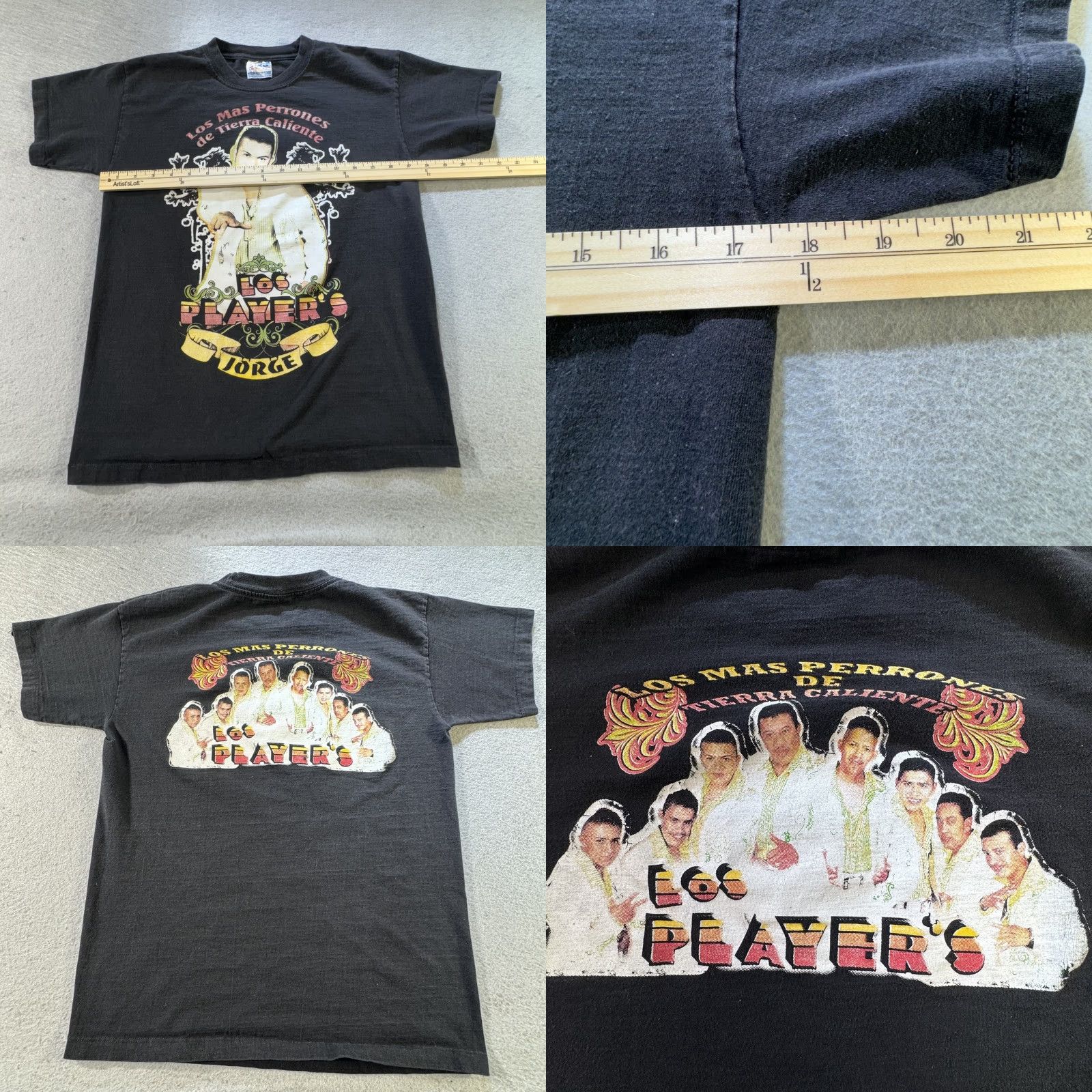 Vintage VINTAGE King Los Player's Shirt Mens Large Black 2000s Band Tee Mens Large Graphic Print Twoteam Back print Size US L / EU 52-54 / 3 - 8 Thumbnail