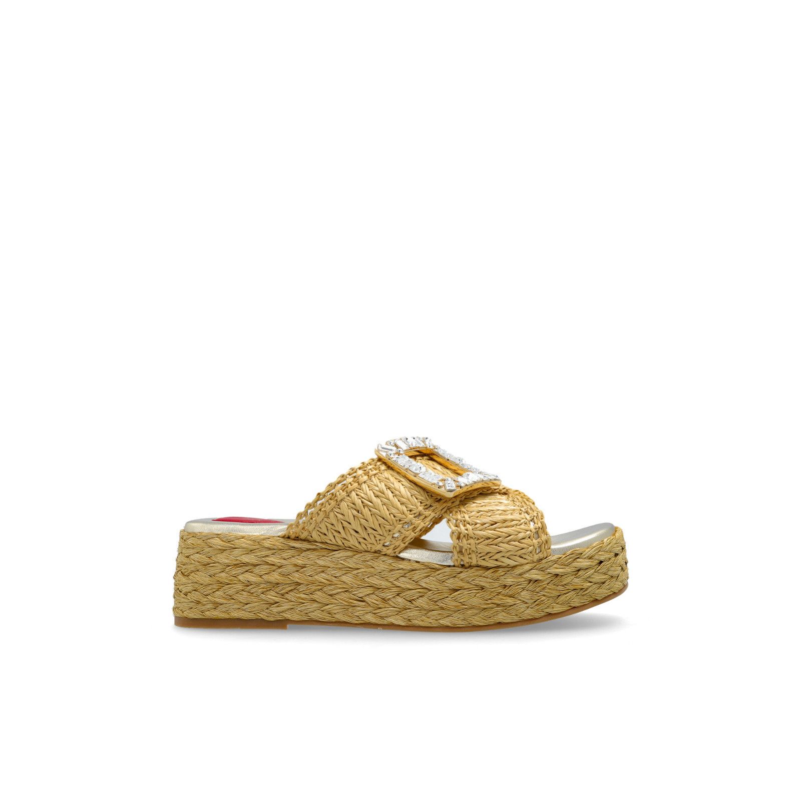 Roger Vivier ROGER VIVIER Beige Raffia Platform Sandals New & Authentic ( Size US 11 / IT 41 - 1 Thumbnail