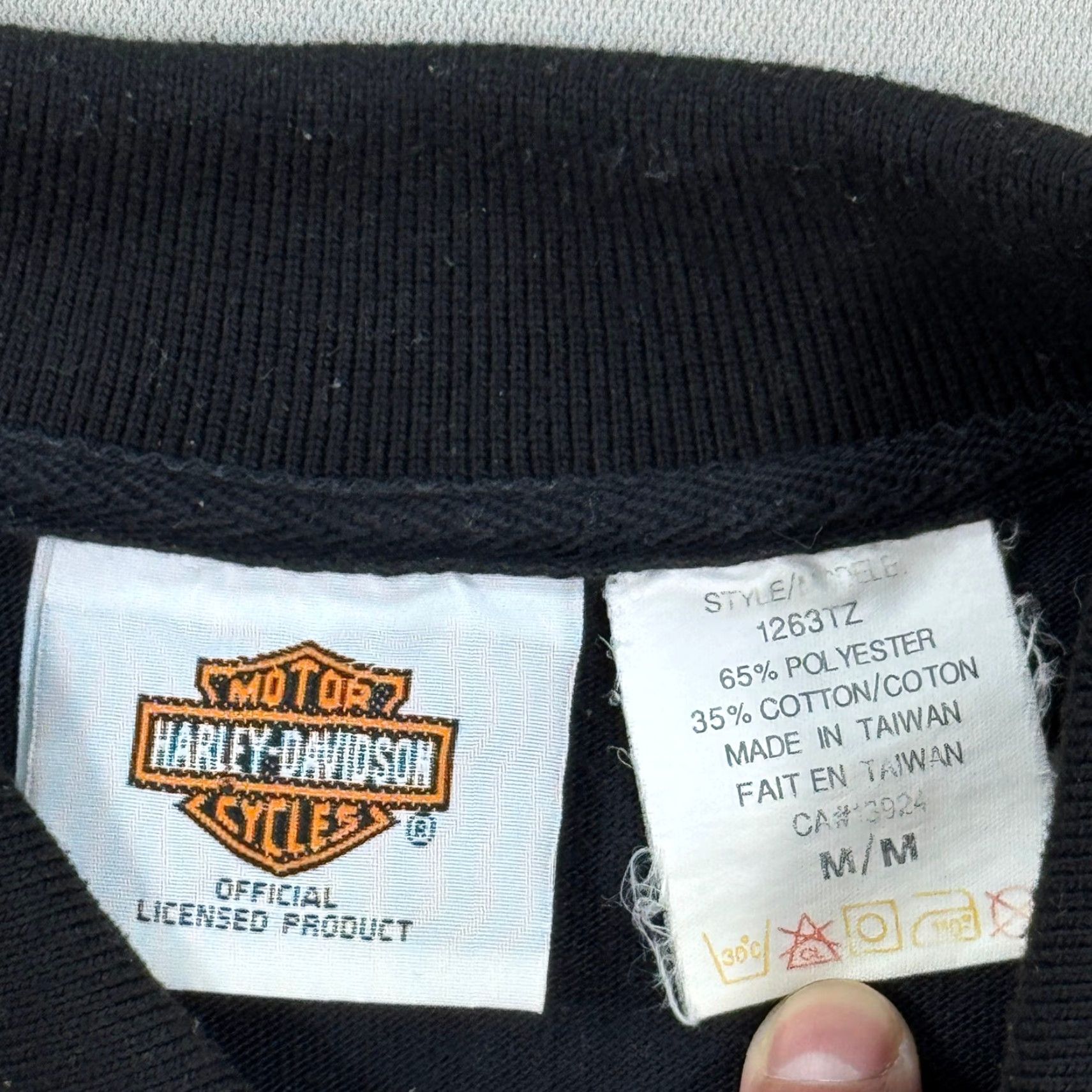 Harley Davidson Harley Davidson Shirt Mens M Black Gray Bowling Polo Button Down Biker Grunge Size US M / EU 48-50 / 2 - 6 Thumbnail