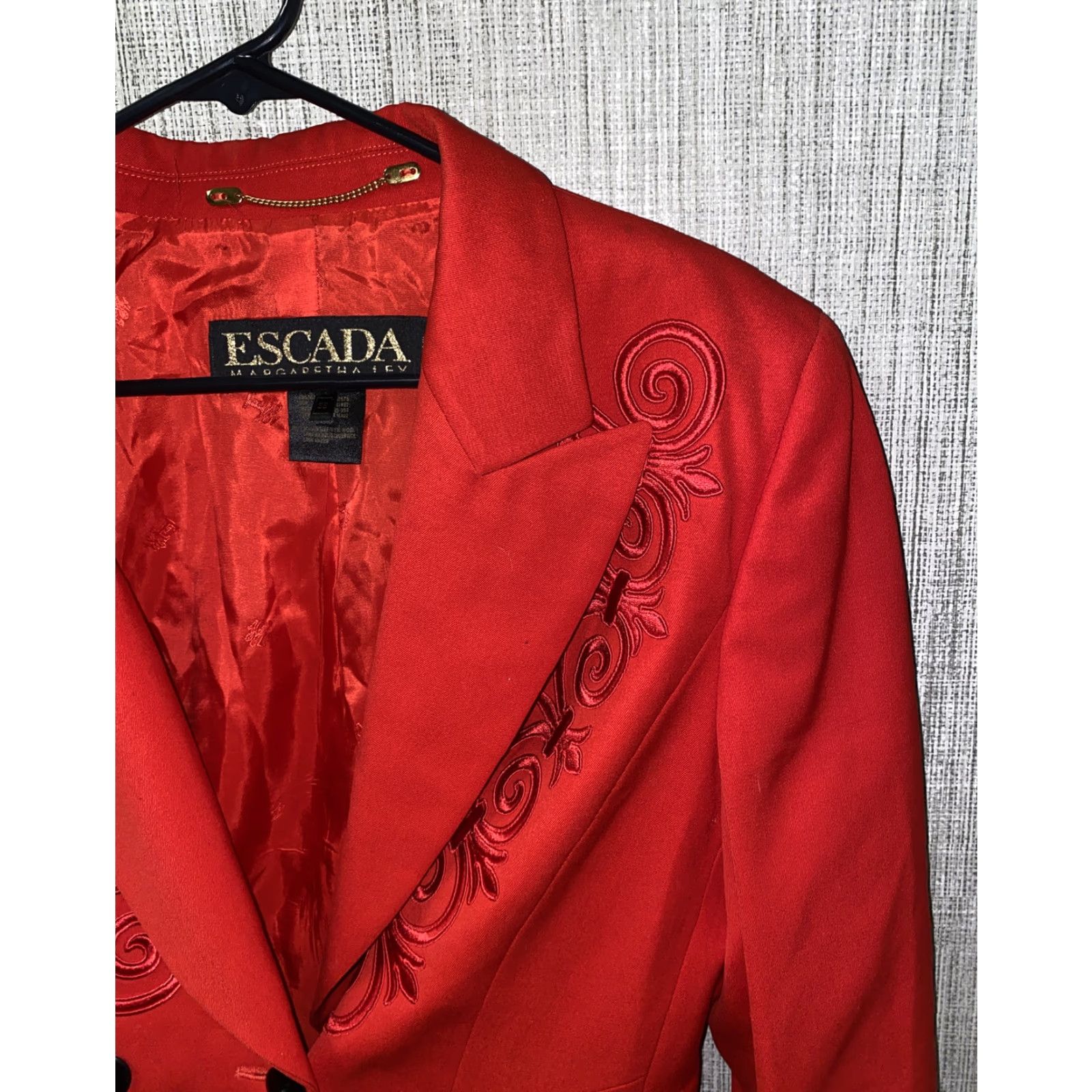 Escada Escada Margaretha Ley Womens Red Button Wool Coat Size 38 Size XS / US 0-2 / IT 36-38 - 2 Thumbnail