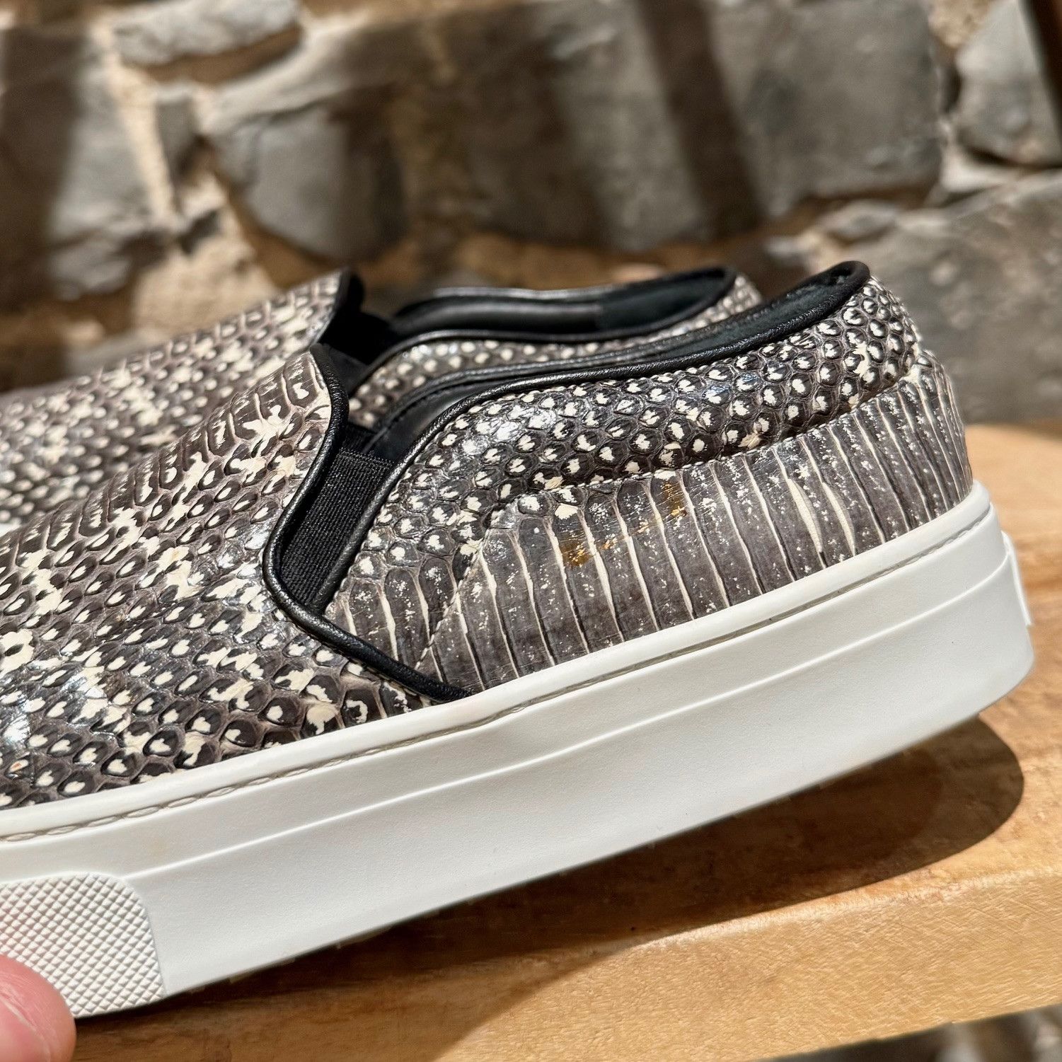 Celine Céline Python Skin Skate Slip-on Sneakers Size US 5 / IT 35 - 6 Thumbnail