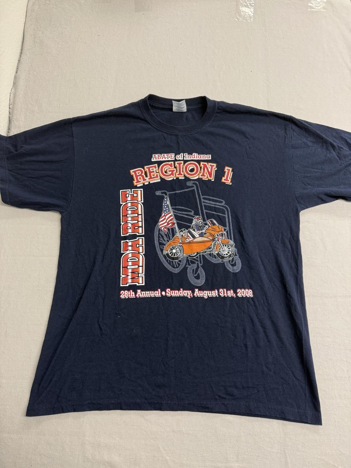 Gildan MDA Rider Biker T-shirt 2008 Abate Indiana Blue Bonnet Ranch Size US L / EU 52-54 / 3 - 1 Thumbnail