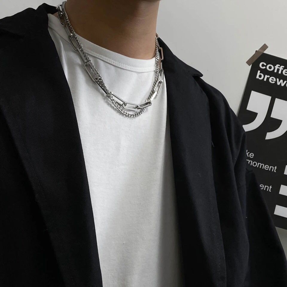 Other 45cm Punk Double Layer Chain Necklace Size ONE SIZE - 2 Thumbnail
