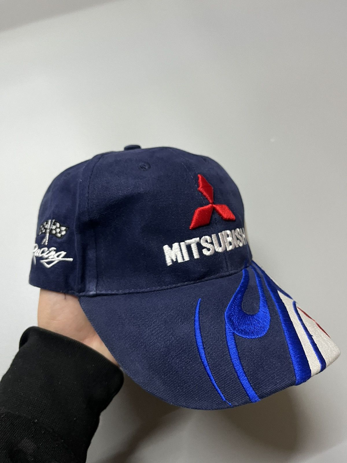 Japanese Brand × Vintage Mitsubishi Vintage Japan Style Y2K Drill Cap With Fire Size ONE SIZE - 2 Thumbnail