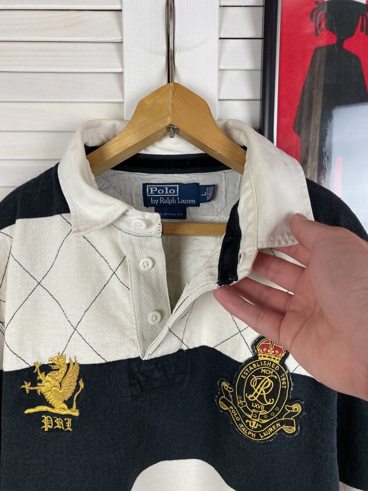 Polo Ralph Lauren Vintage Polo Ralph Lauren Heavyweight Rugby Striped Long #5 Size US L / EU 52-54 / 3 - 7 Thumbnail