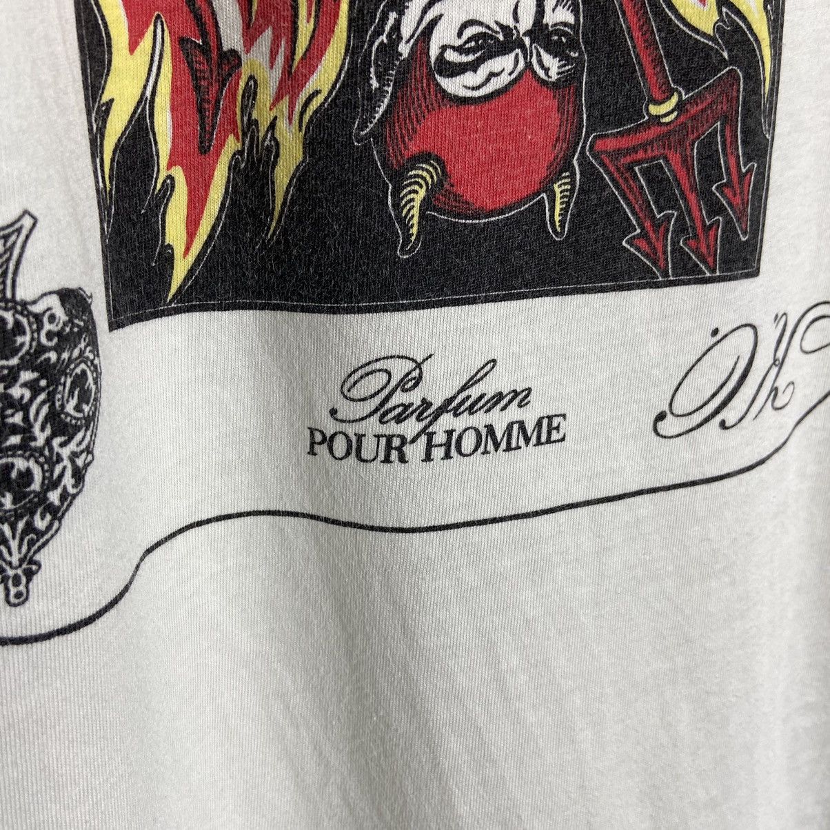 Moschino × Vintage Vintage 90s Moschino Jeans POUR HOMME Card T-Shirt Size US L / EU 52-54 / 3 - 4 Thumbnail