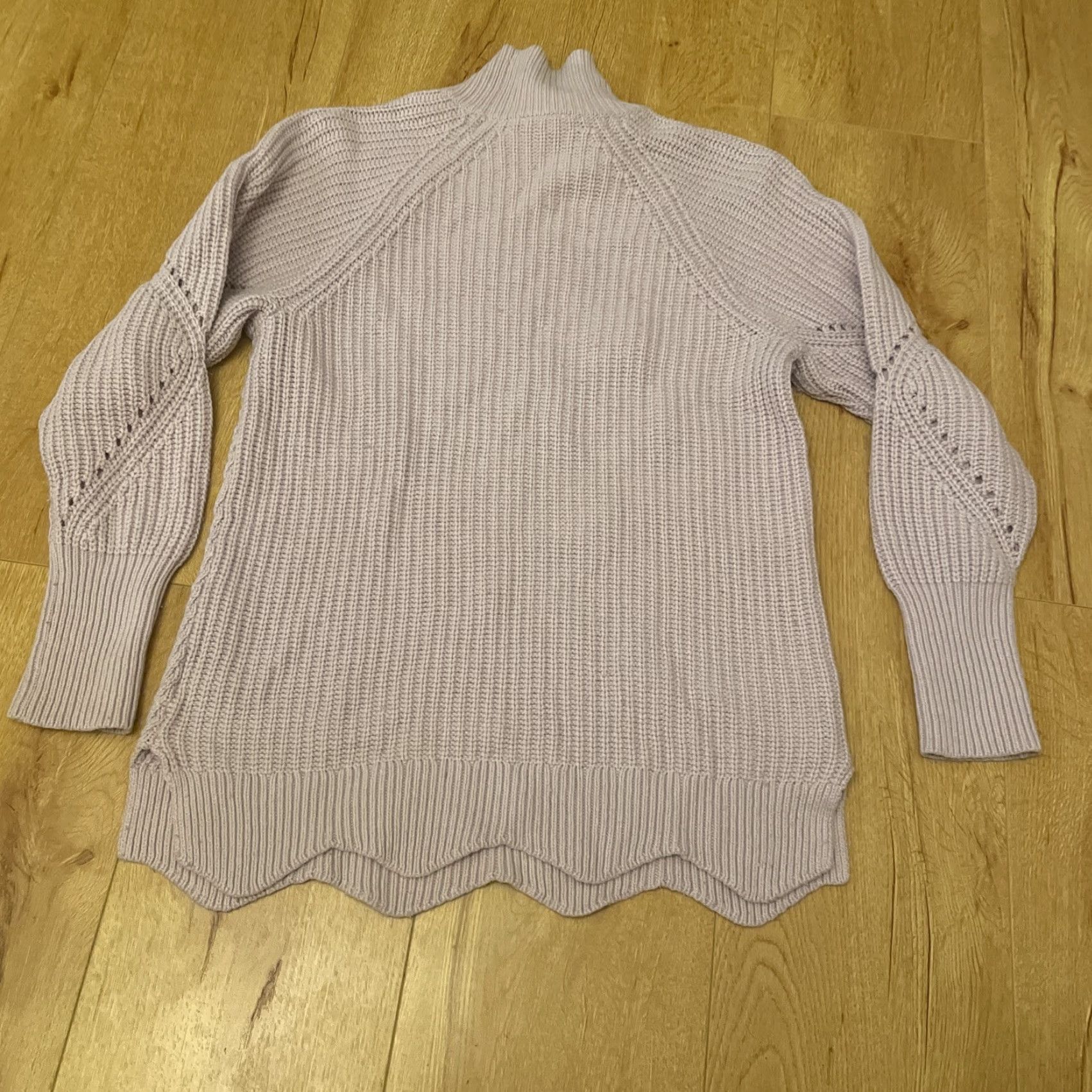 Rebecca Taylor Rebecca Taylor Sweater Ladies Med Purple Mock Neck Basket Weave Open Knit Pullover Knit Open-Knit Raglan Sleeve Long Sleeve Size M / US 6-8 / IT 42-44 - 7 Thumbnail