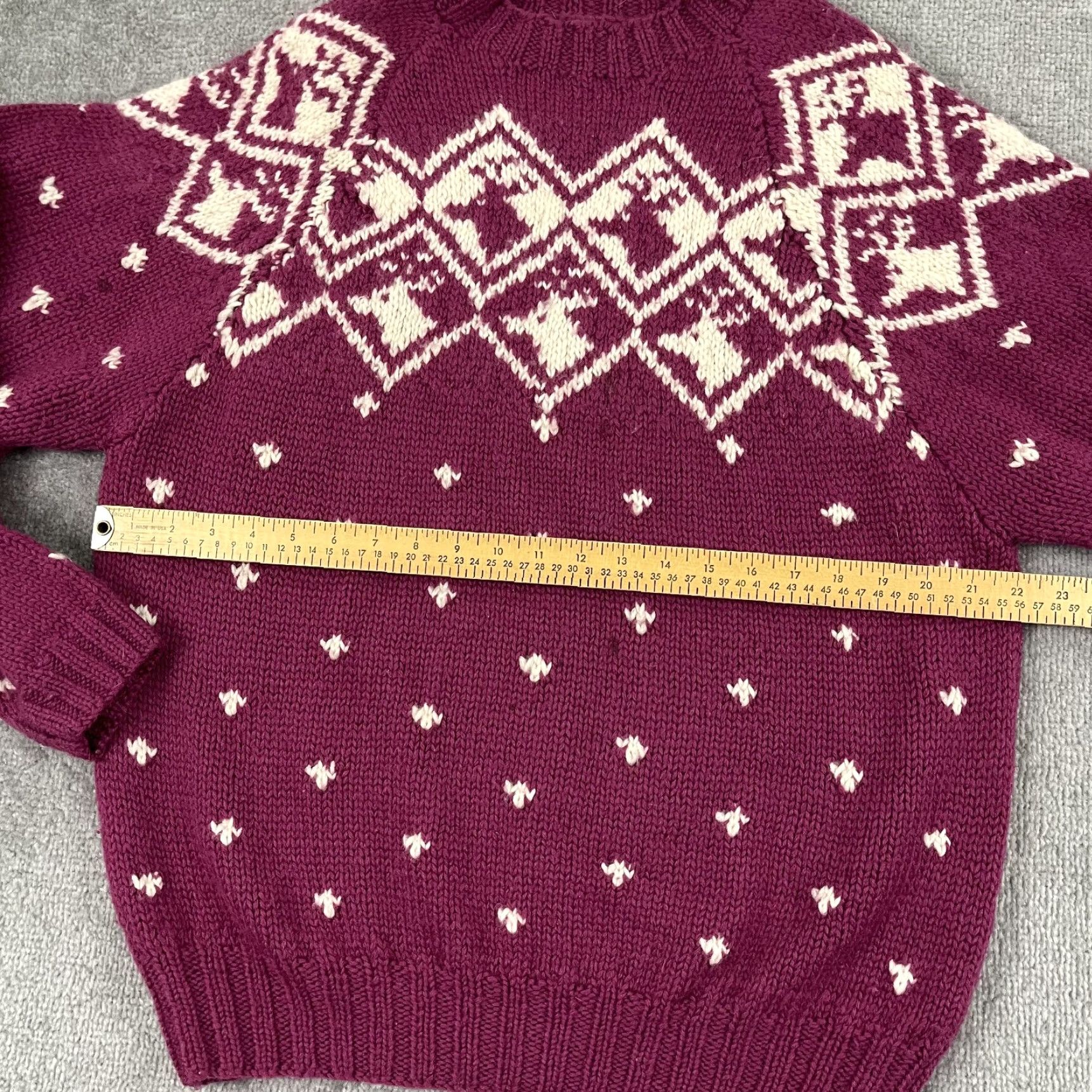 Pinko VTG Hemisphere Hand Made Sweater Adult Men Large Pink Wool Knit Reindeer Grandpa Size US L / EU 52-54 / 3 - 5 Thumbnail