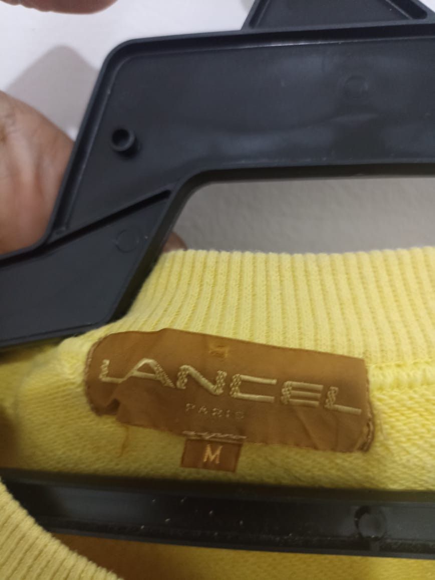 Lancel Vintage Lancel Yellow Sweatshirt Size US L / EU 52-54 / 3 - 2 Thumbnail
