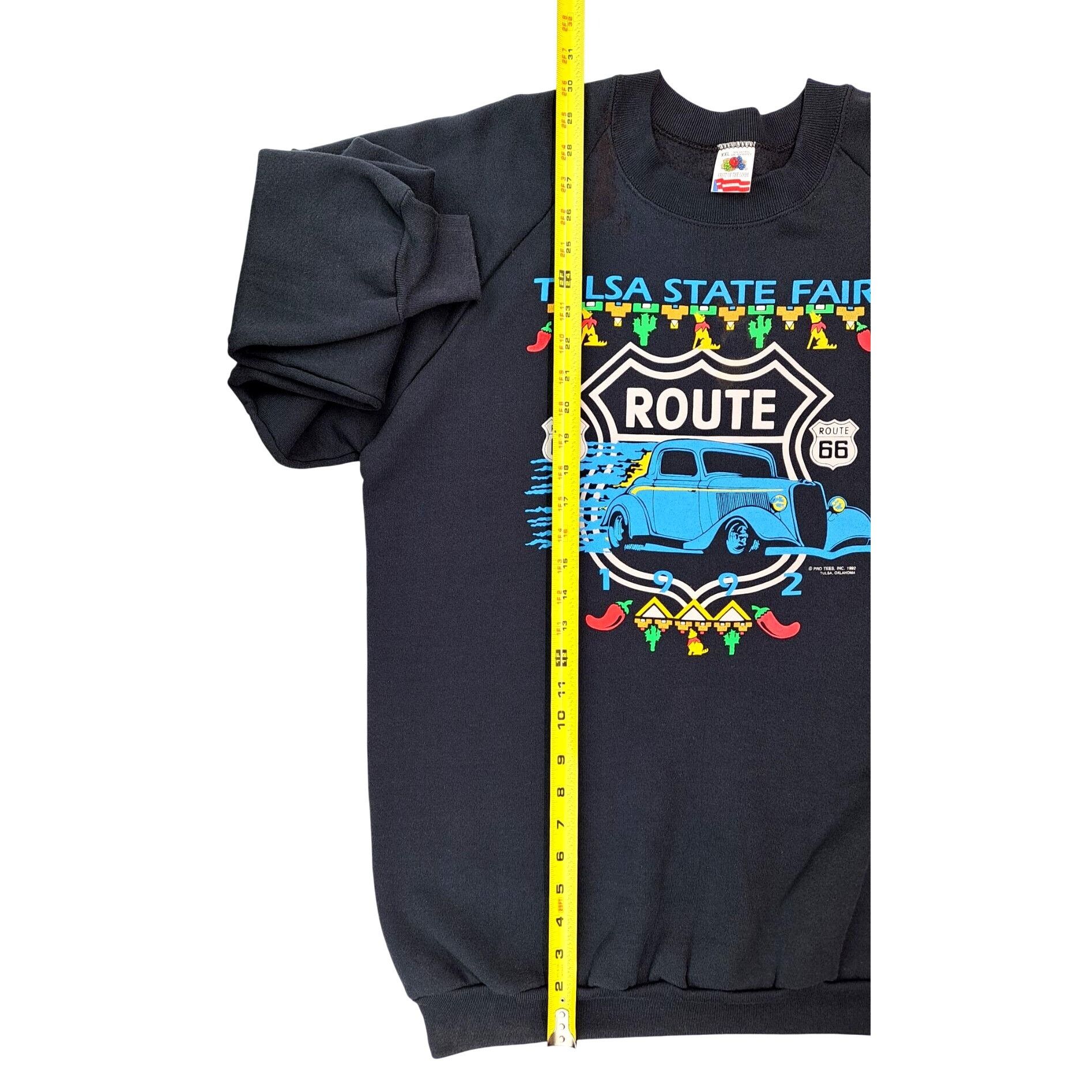 Fruit Of The Loom Vintage Tulsa State Fair Sweatshirt Glow In Dark Hot Rod 2XL Size US XXL / EU 58 / 5 - 11 Thumbnail