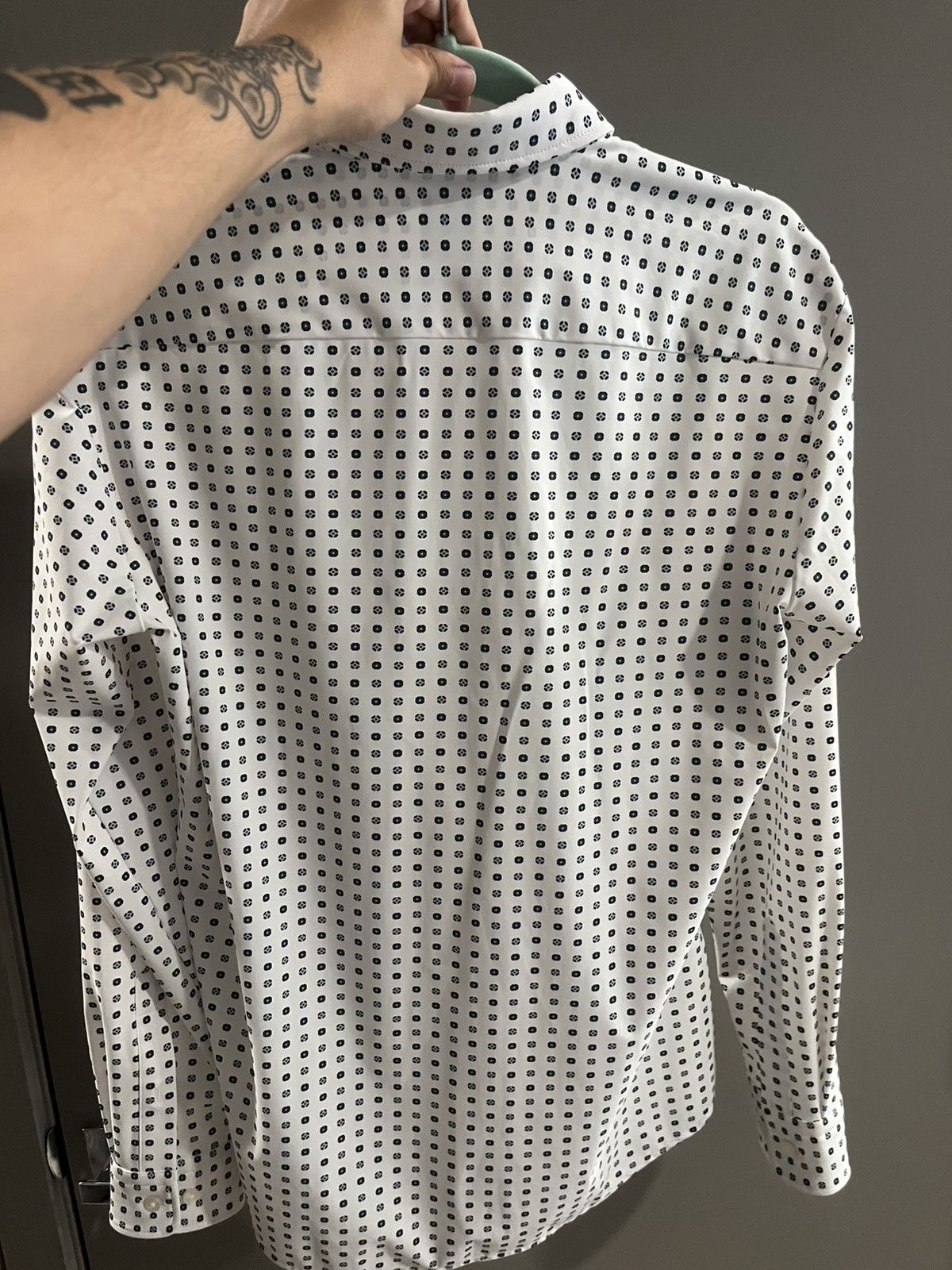 Hugo Boss Hugo Boss Slim Fit Shirt White Pattern Button Up Size US M / EU 48-50 / 2 - 2 Thumbnail