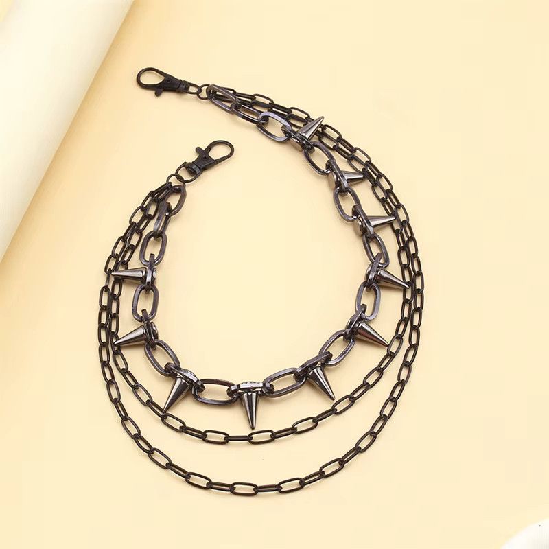 Jewelry Hip-hop Punk Metal Rivets Pants Multi-layer Waist Chain Size ONE SIZE - 2 Thumbnail