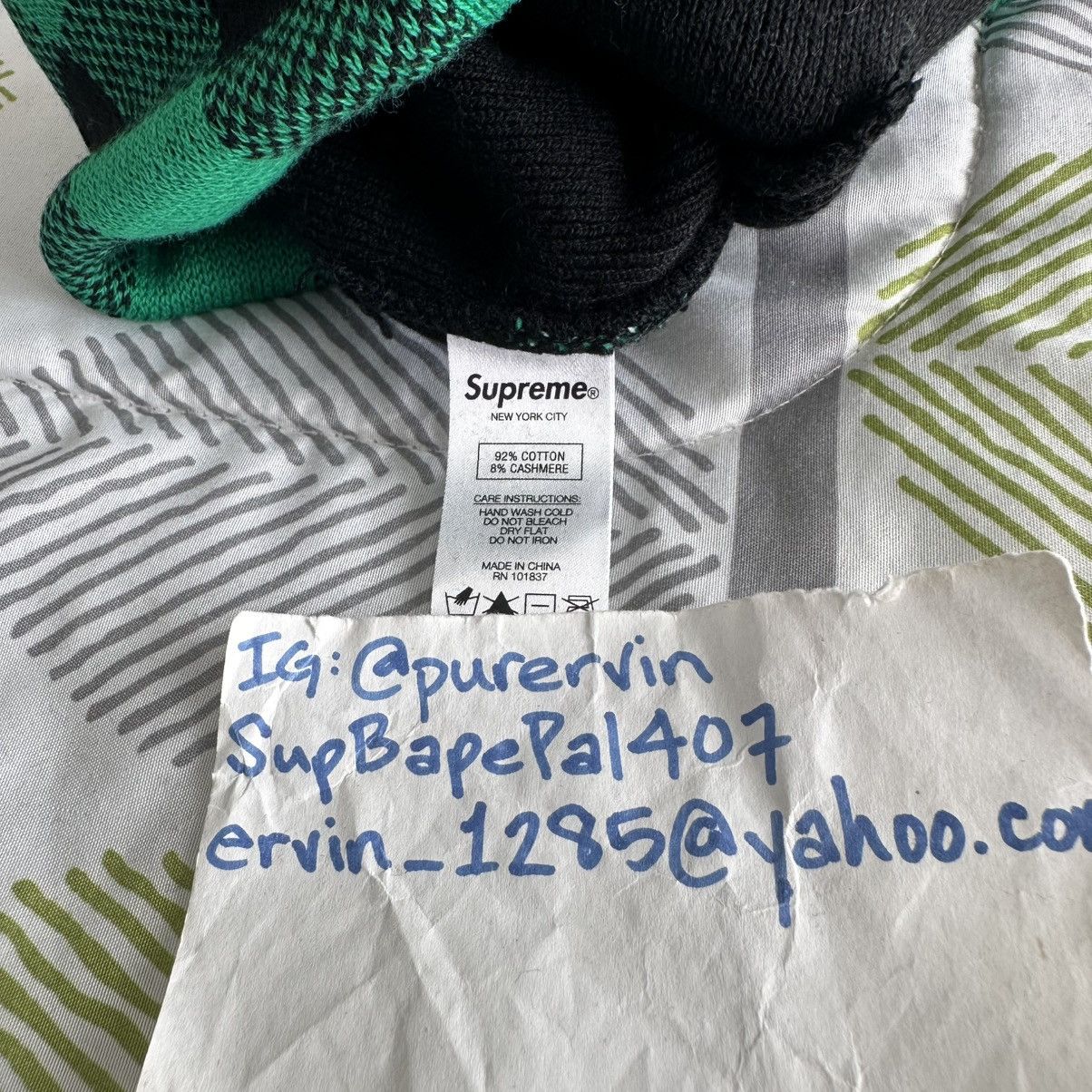 Supreme Plaid Beanie Size ONE SIZE - 3 Thumbnail