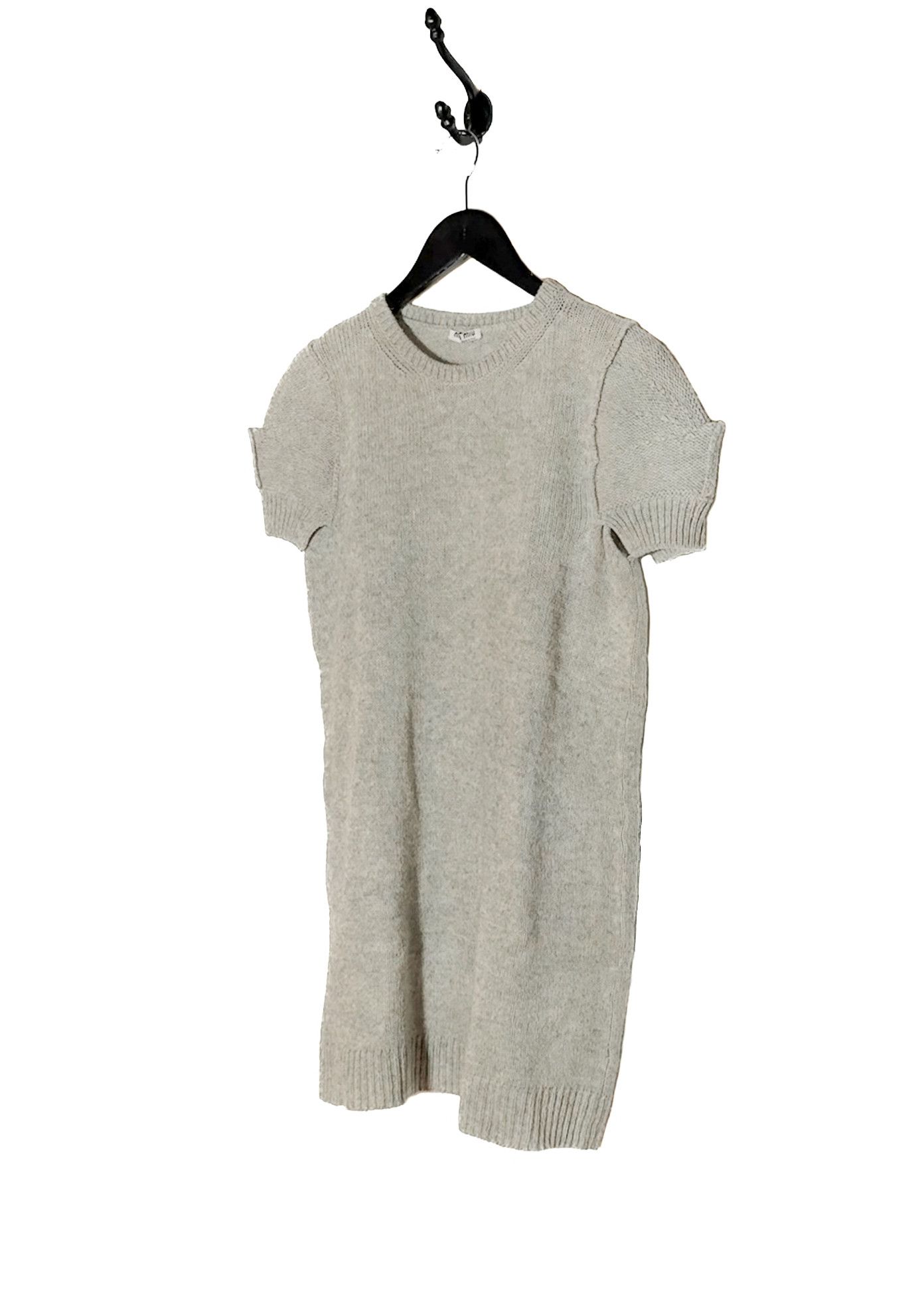 Miu Miu Miu Miu Light Grey Camel Hair Short Sleeves Shift Mini Dress Size XS / US 0-2 / IT 36-38 - 2 Thumbnail