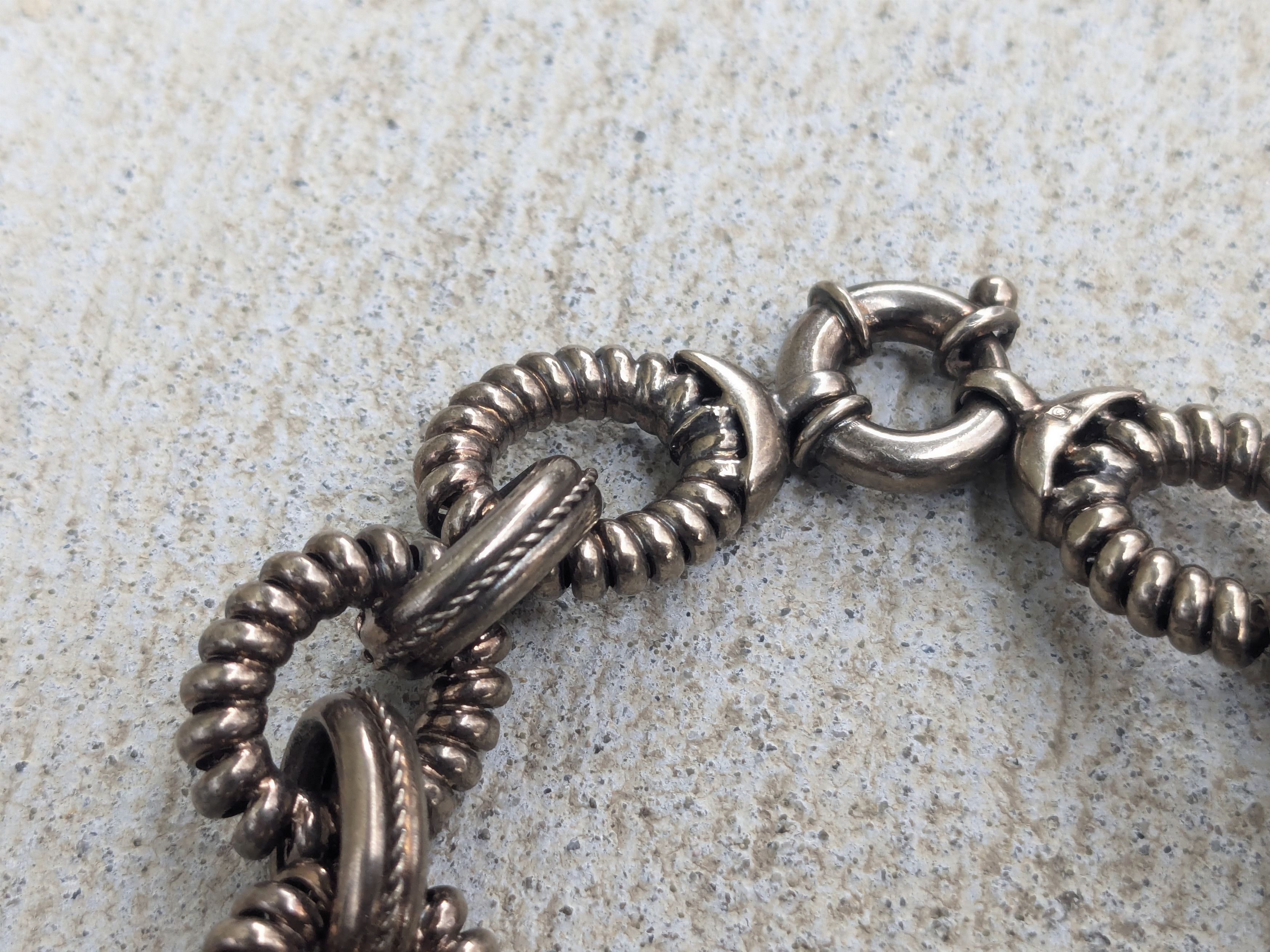Jewelry Vintage Sterling Silver Bracelet Oval Thick Chunky 7.75 Size ONE SIZE - 8 Thumbnail