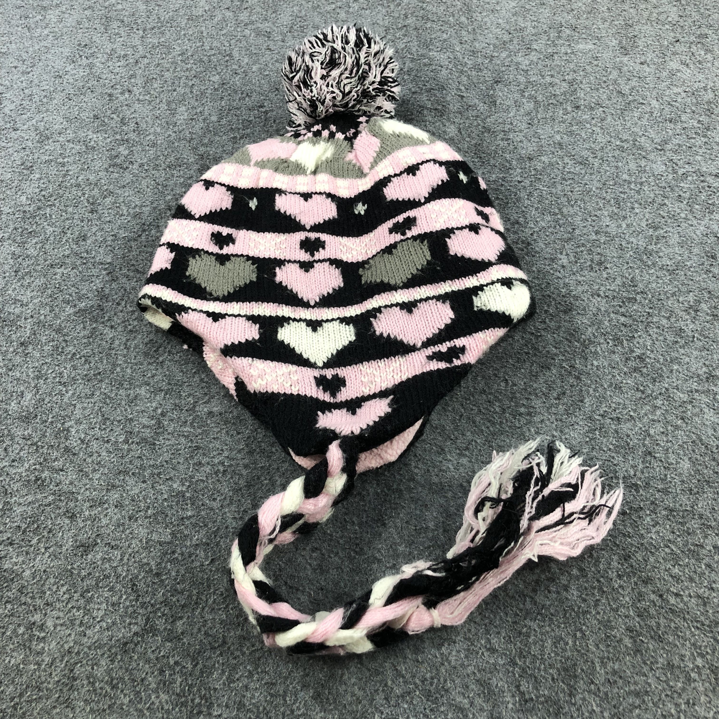 Vintage Unknown Love Earflap Bobble Beanie Snowcap Snow Hat B174 Size ONE SIZE - 3 Thumbnail
