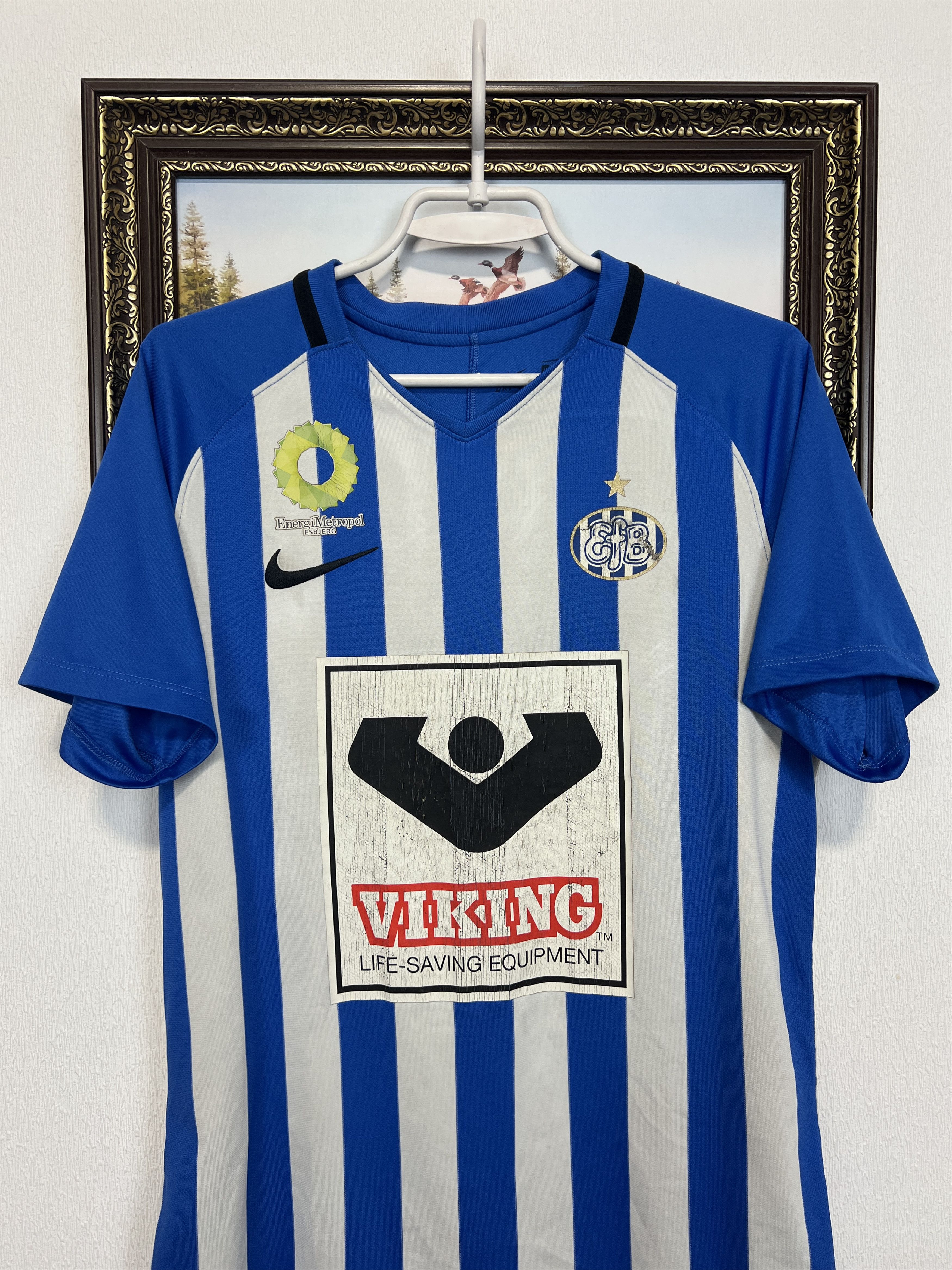 Nike Esbjerg Home football shirt Player Issue Jersey Moesgaard Size US M / EU 48-50 / 2 - 2 Thumbnail