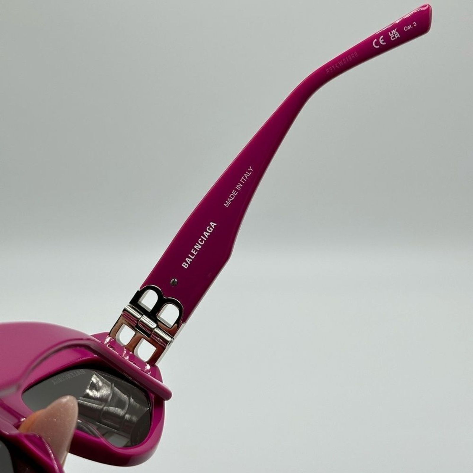 Balenciaga NEW BALENCIAGA BB0095S 017 Fuchsia/Silver/Grey Sunglasses Size ONE SIZE - 6 Thumbnail