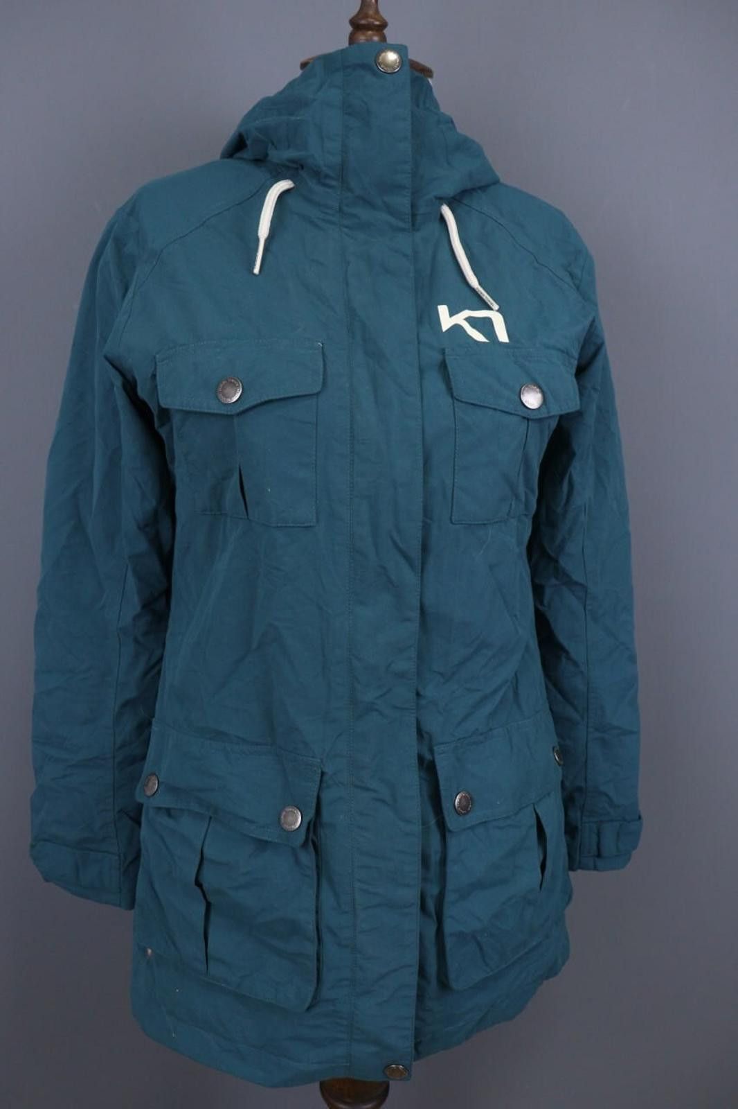 Designer Kari Traa Blue Cargo Multipockets Hooded Parka Jacket Size S Size S / US 4 / IT 40 - 6 Thumbnail