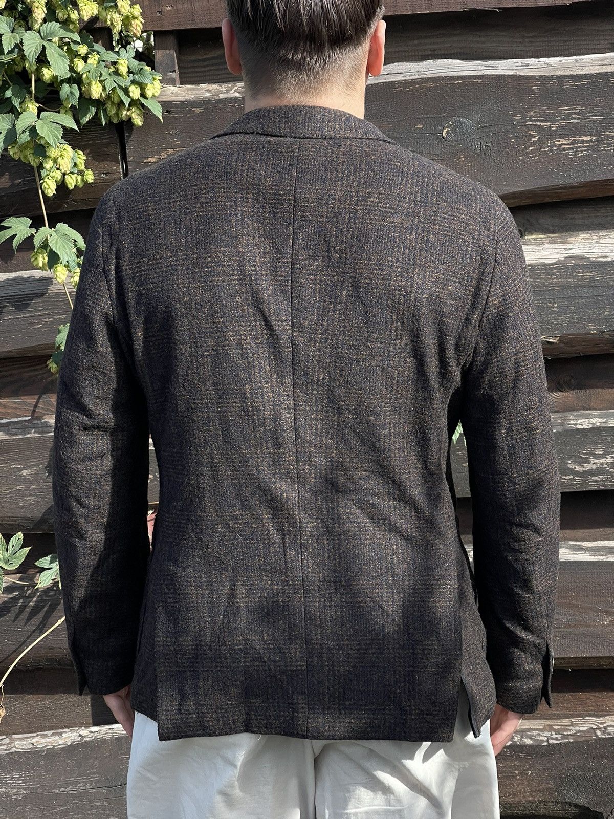 Hugo Boss 2022 Boss jersey jacket brown blazer wool Size 42R - 4 Thumbnail
