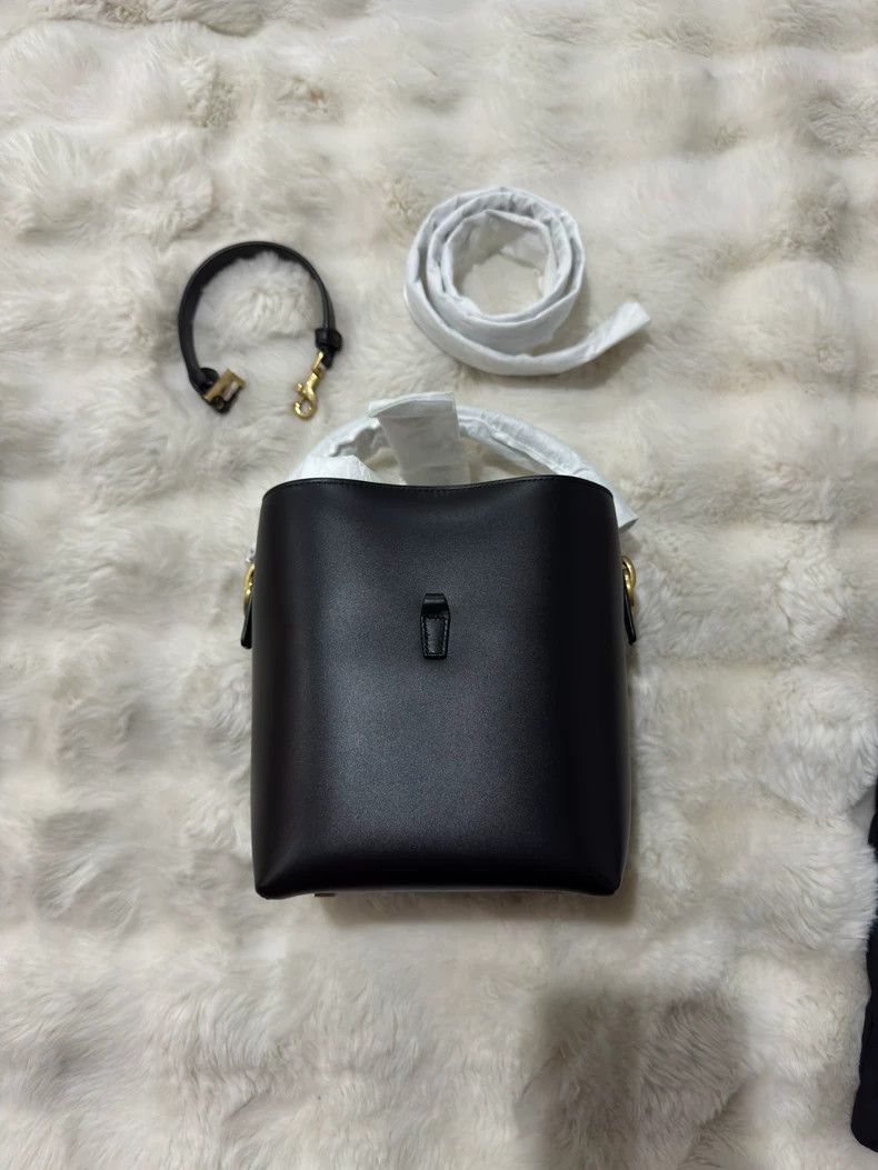 Saint Laurent Paris Saint Laurent Paris Small black gold cowhide bucket hobo b Size ONE SIZE - 2 Thumbnail