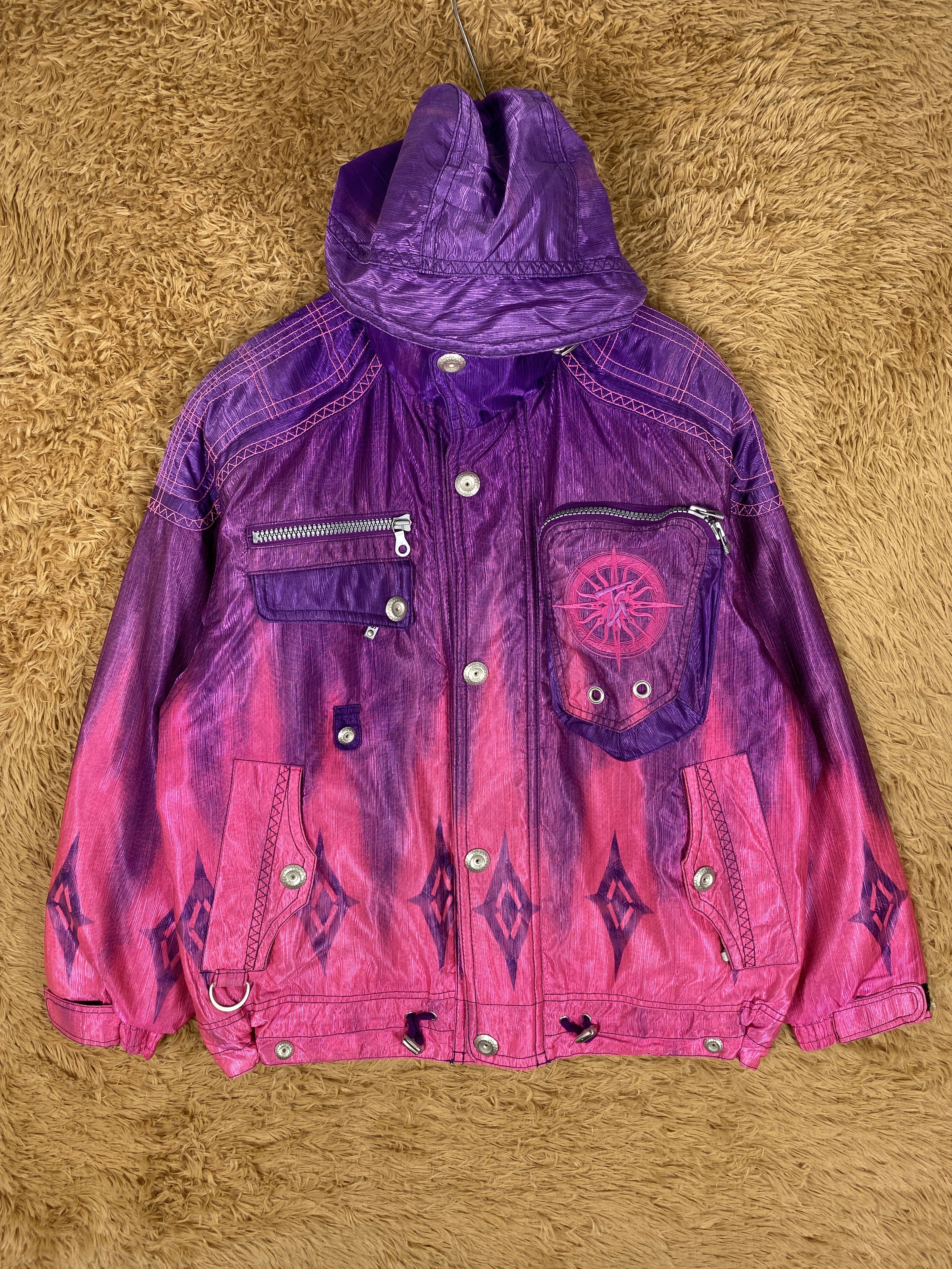 image of Vintage Team Asics Hoodie Ski Jacket, Men's (Size Large)