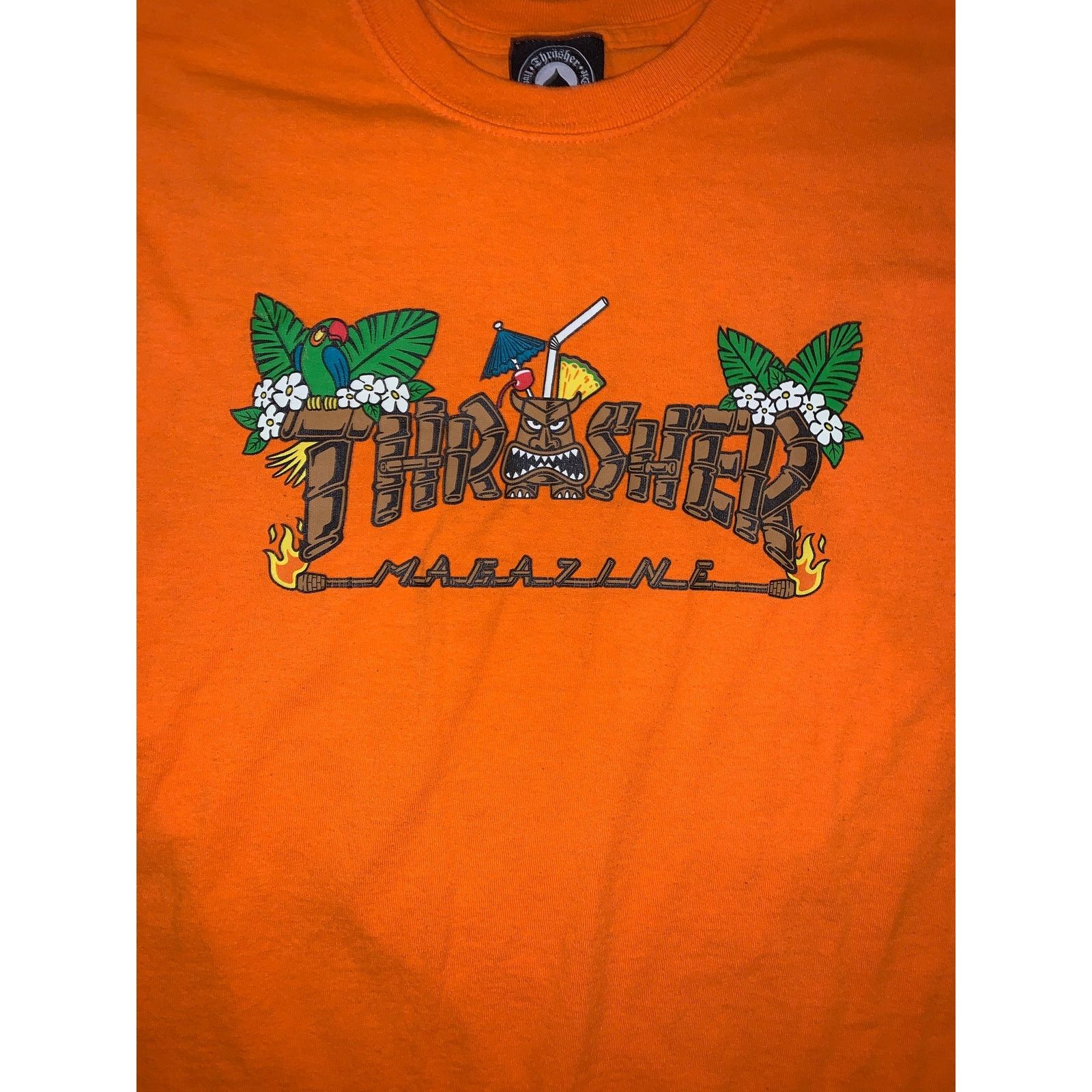 Thrasher Thrasher Magazine T Shirt Orange Tiki Logo Medium Skate Size US M / EU 48-50 / 2 - 1 Thumbnail