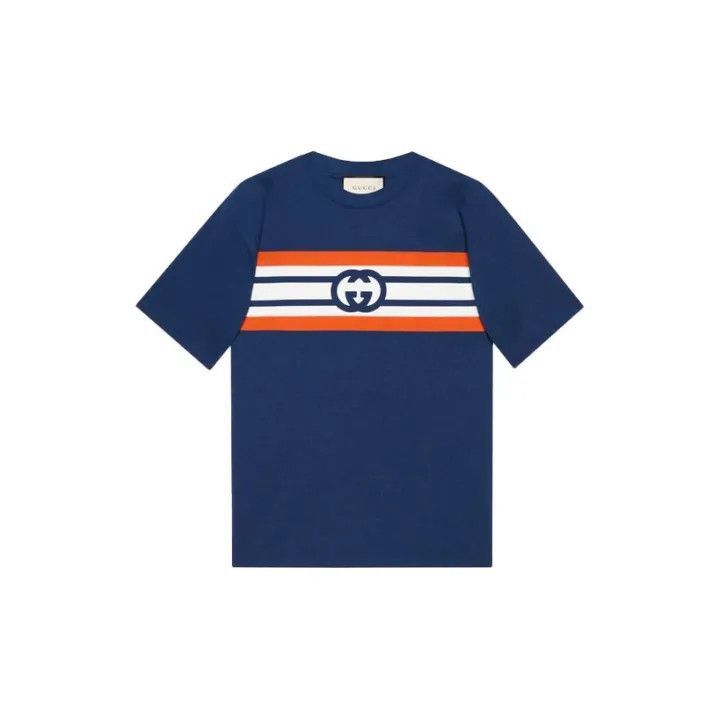 Gucci Gucci Gucci Blue Short Sleeve Logo T-Shirt for Men -2506 Size US L / EU 52-54 / 3 - 2 Thumbnail