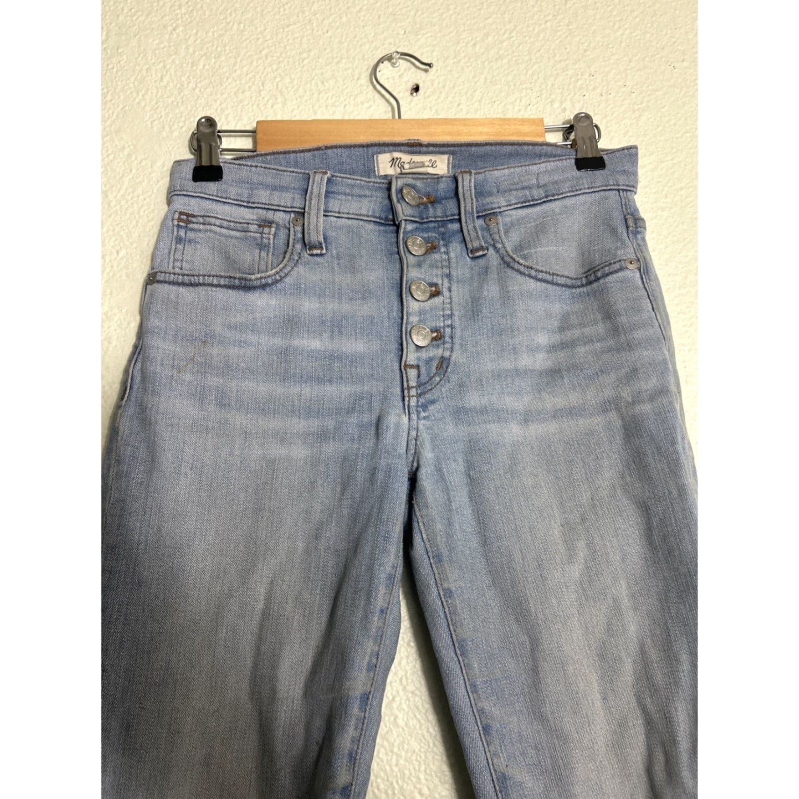 Madewell Madewell Women's Size 25 9" High-Rise Skinny Distressed Light Wash Jeans Size 42" / US 20 - 5 Thumbnail