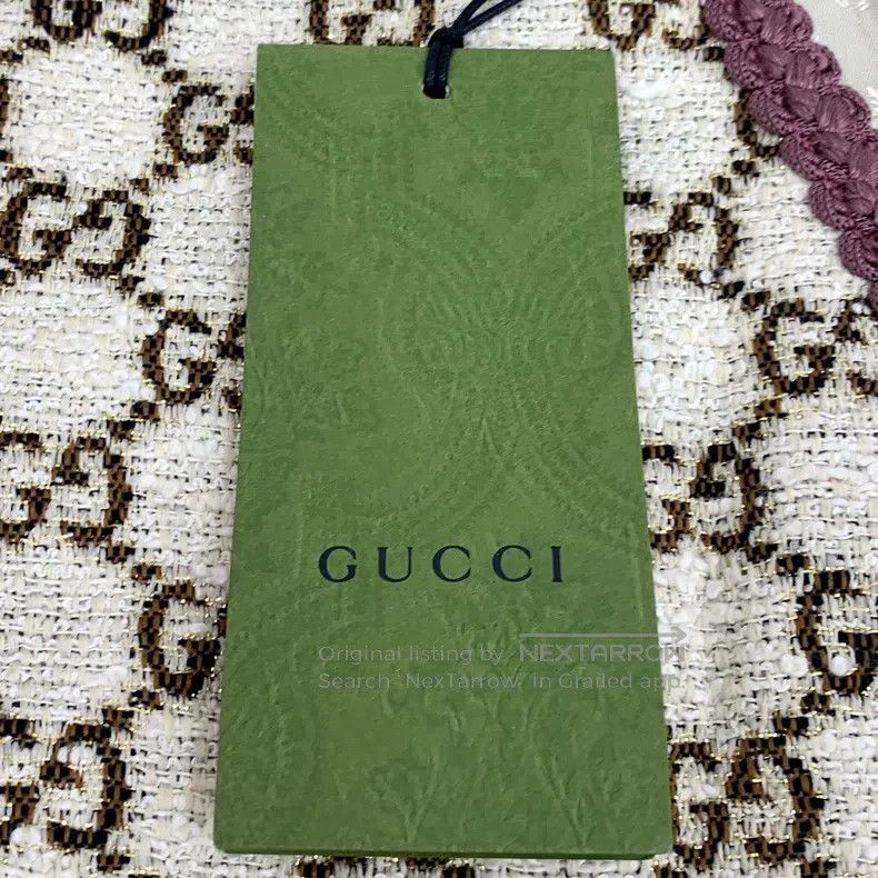 Gucci Gucci 23 beige logo jacquard full-print cotton V-neck long Size M / US 6-8 / IT 42-44 - 7 Thumbnail