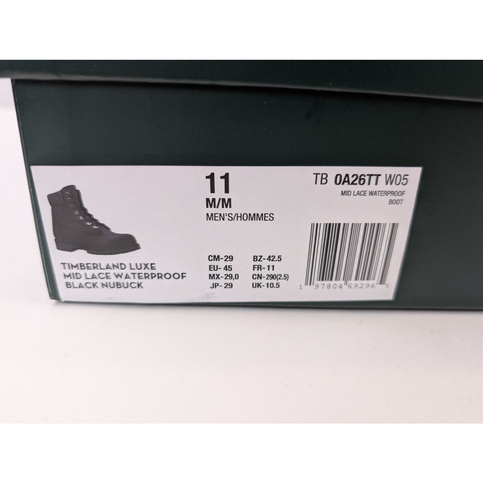 Timberland o1rshd1 Luxe Mid Lace Waterproof Boots in Black Nubuck Size US 11 / EU 44 - 21 Thumbnail