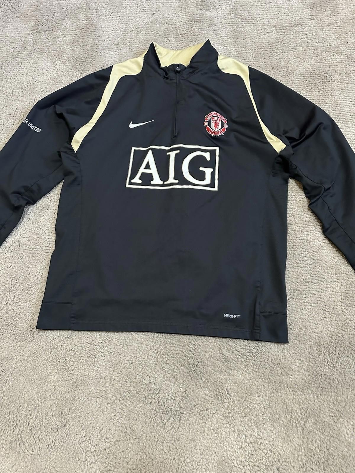 Nike 2007-08 Manchester United 1/4 Football Soccer Zip Sweat Top Size US M / EU 48-50 / 2 - 3 Thumbnail