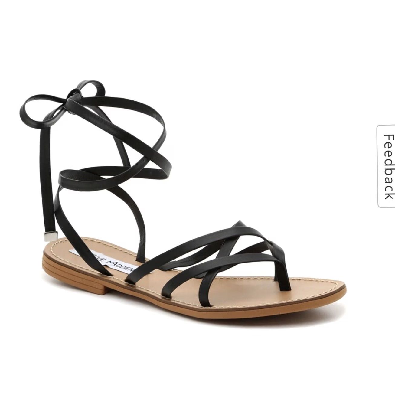 Steve Madden Steve Madden Women Black Keyes Leather Lace-Up Sandals Flat Gladiator 10 Italy Mockup? (Note: output must be title only) Size US 10 / IT 40 - 3 Thumbnail