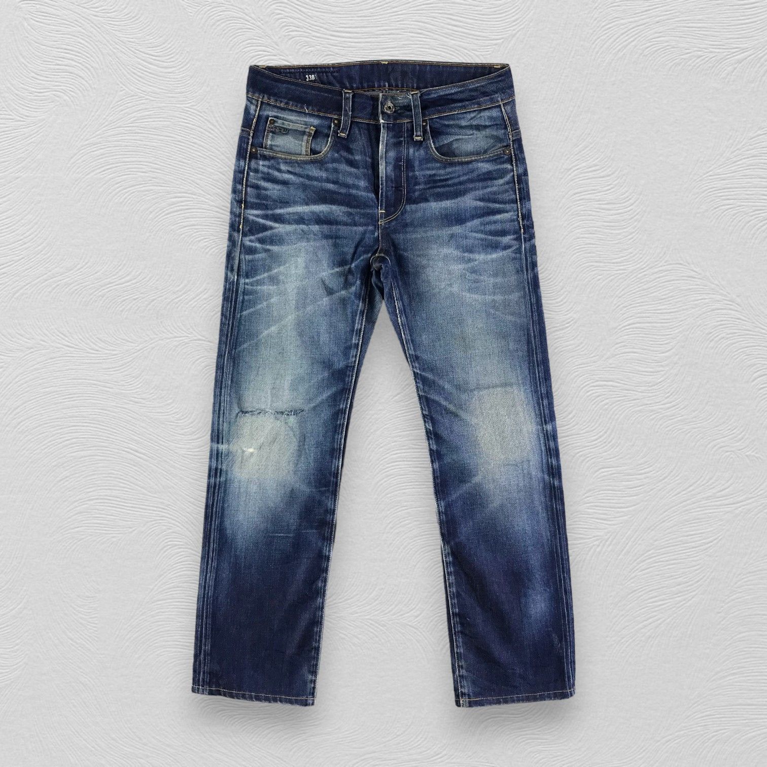 G-Star G Star Raw Jeans Faded Blue Distressed Denim KJ1506 Size US 29 - 1 Thumbnail