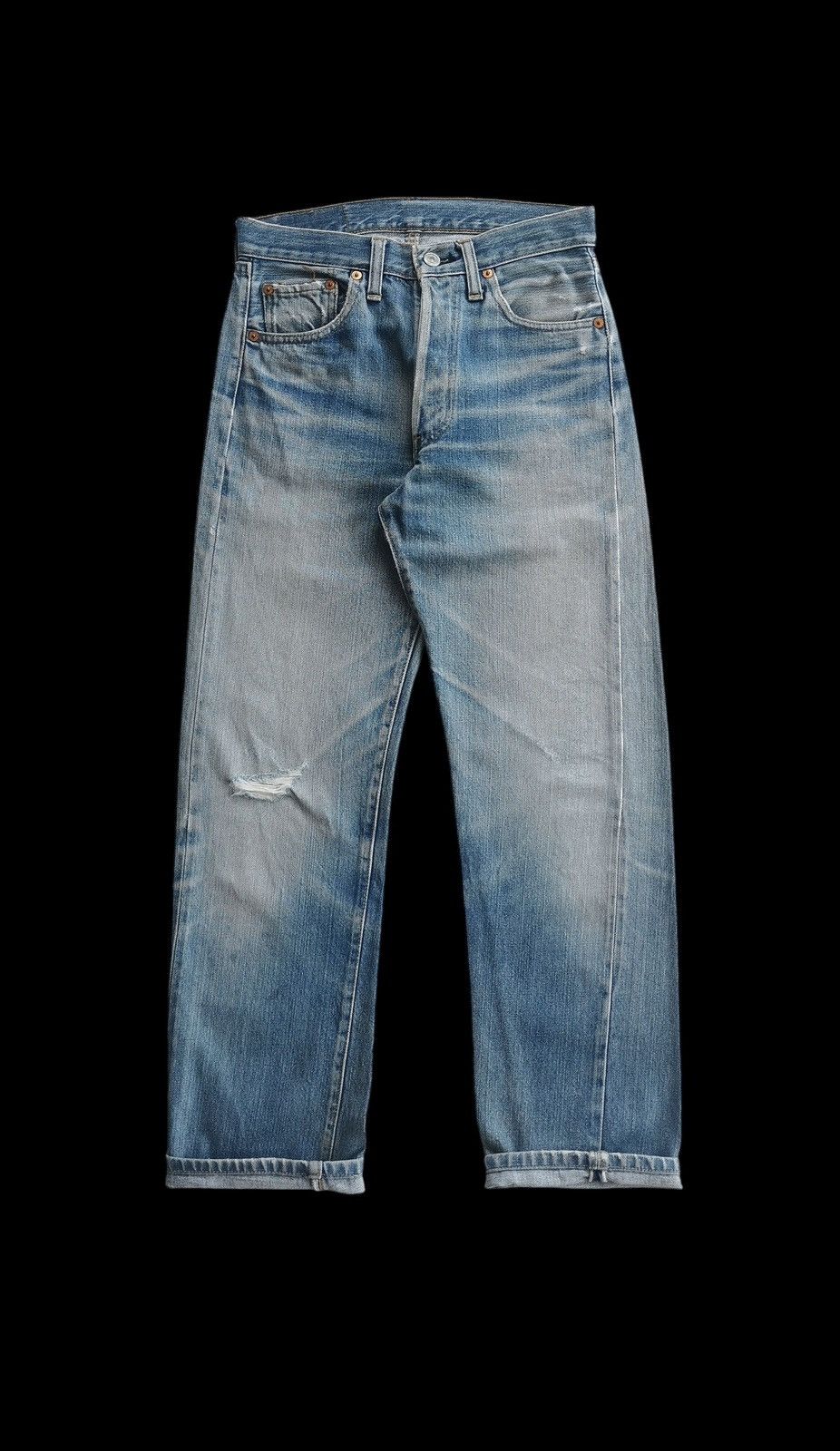 Levi's 70s - 80s Vintage Levis Button Stamp 6 Selvedge Denim Jeans Size US 27 - 6 Thumbnail