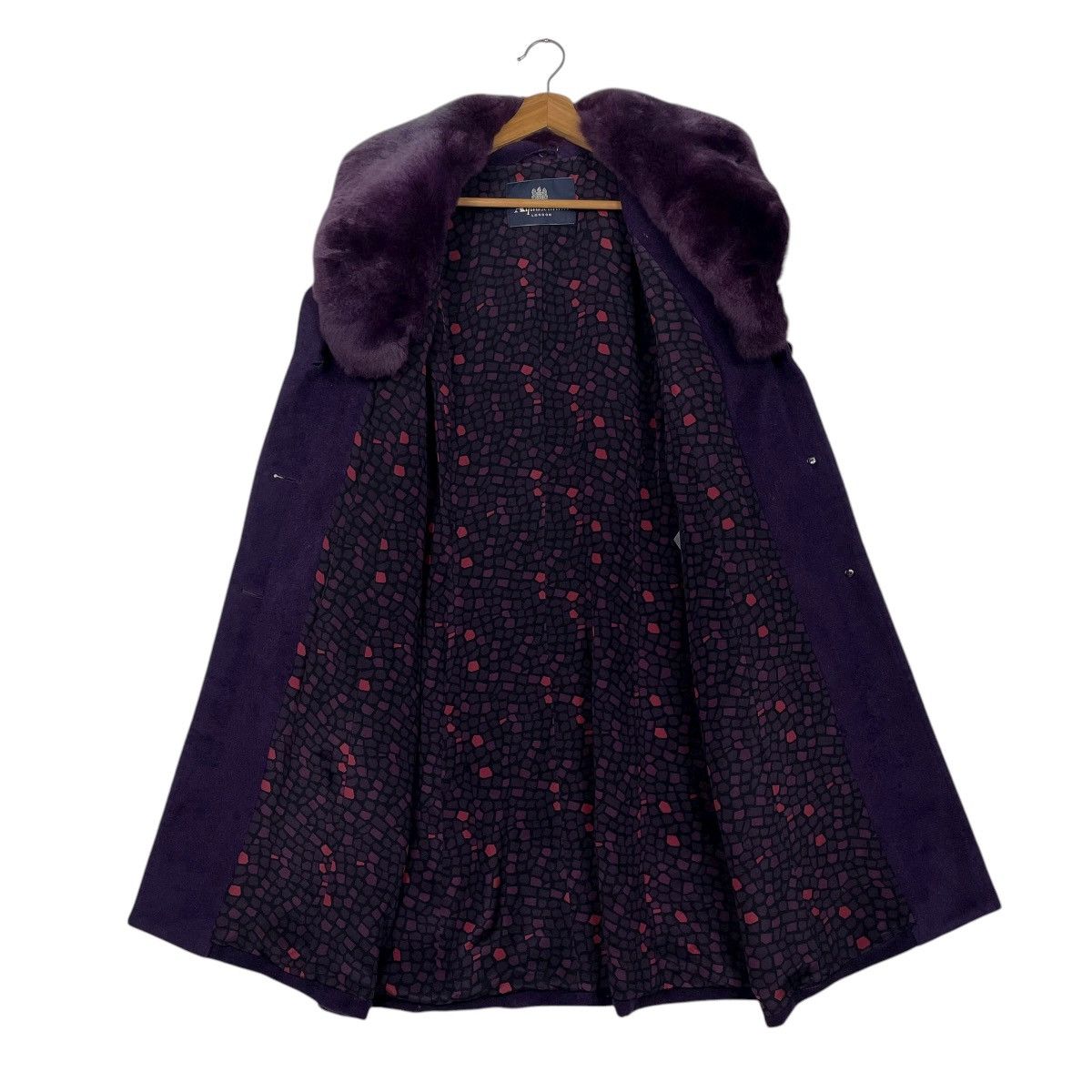 Aquascutum Aquascutum Rabbit Fur Purple Wool Coat Size S / US 4 / IT 40 - 12 Thumbnail