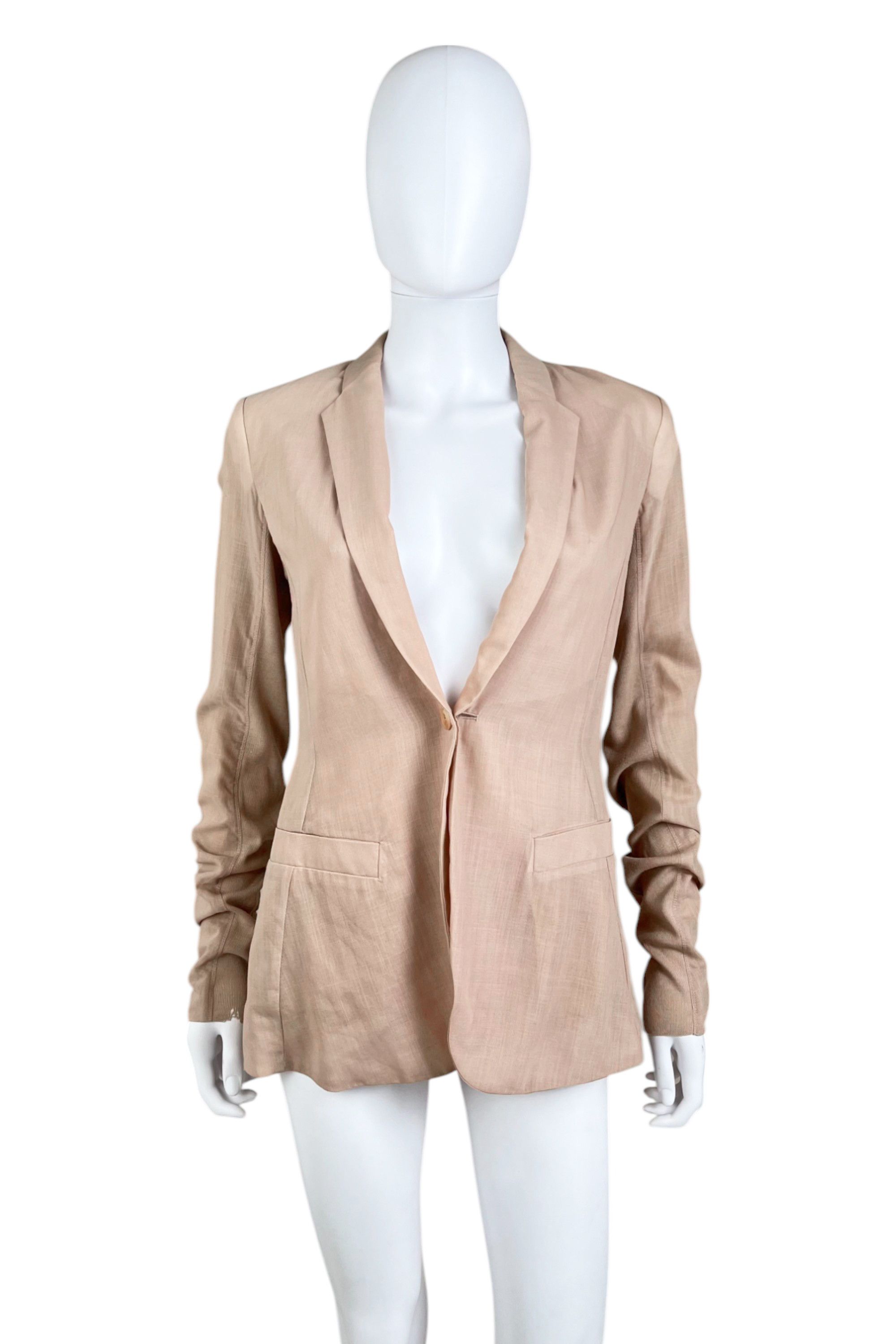 Rick Owens S/S 2012 "NASKA" Flesh One Button Blazer Size M / US 6-8 / IT 42-44 - 1 Thumbnail