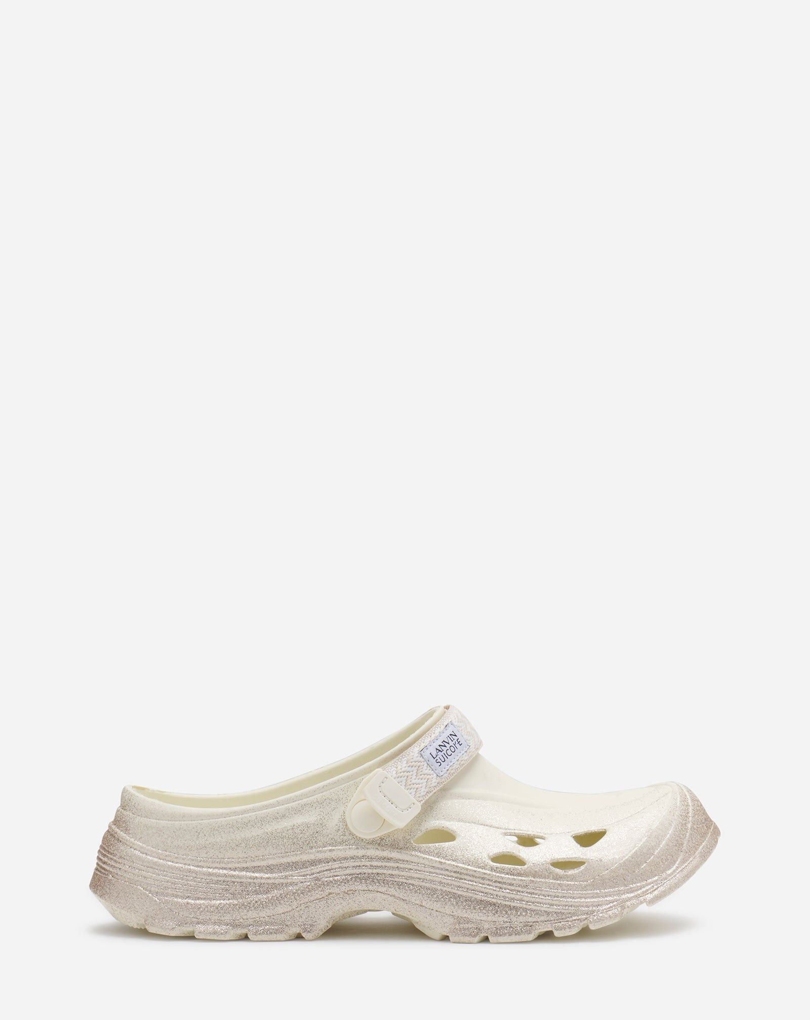 Lanvin o1w1db10125 Glittery Rubber Clogs in Cream/Black Size US 10 / EU 43 - 1 Thumbnail
